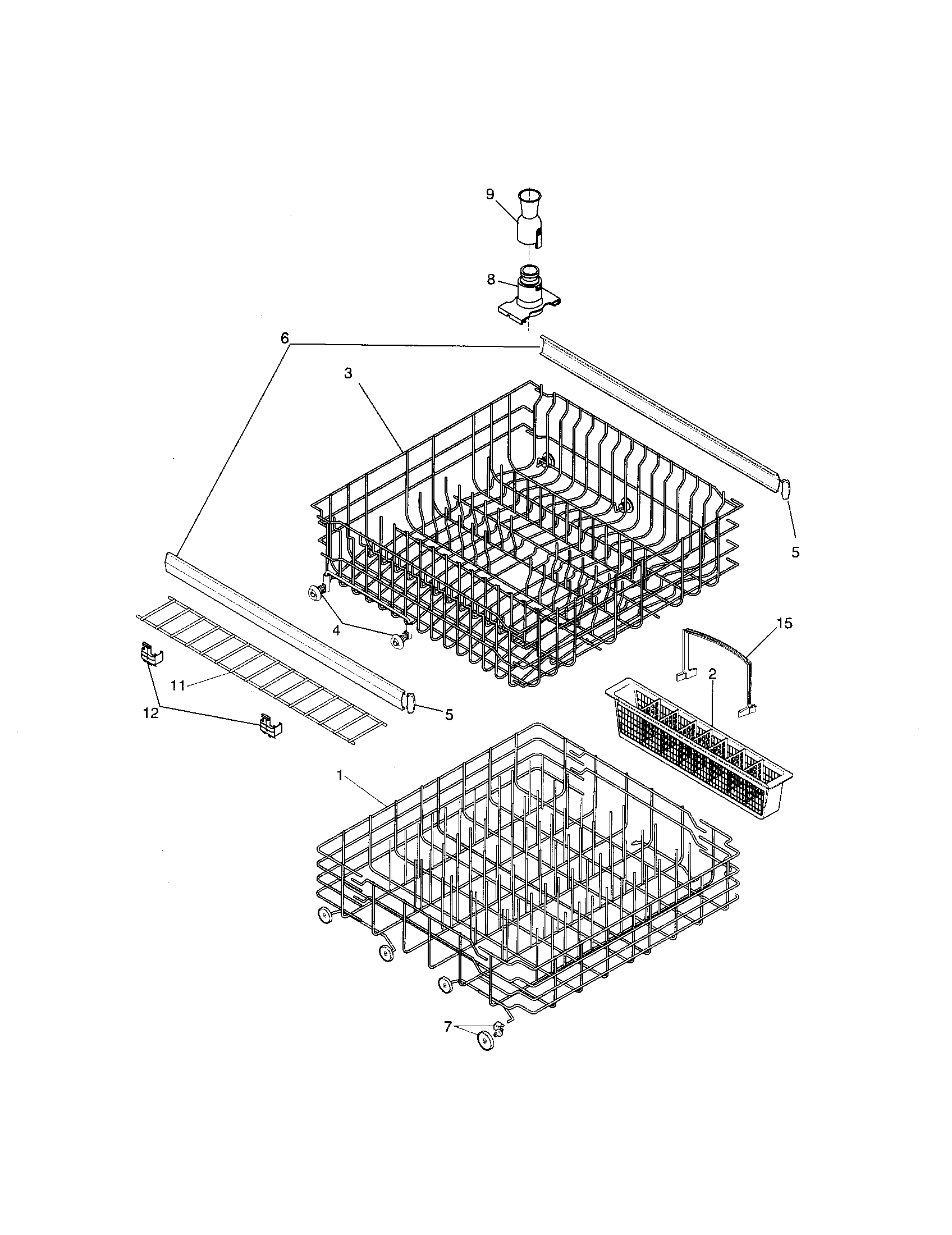 Frigidaire GLDB656JS0 racks diagram