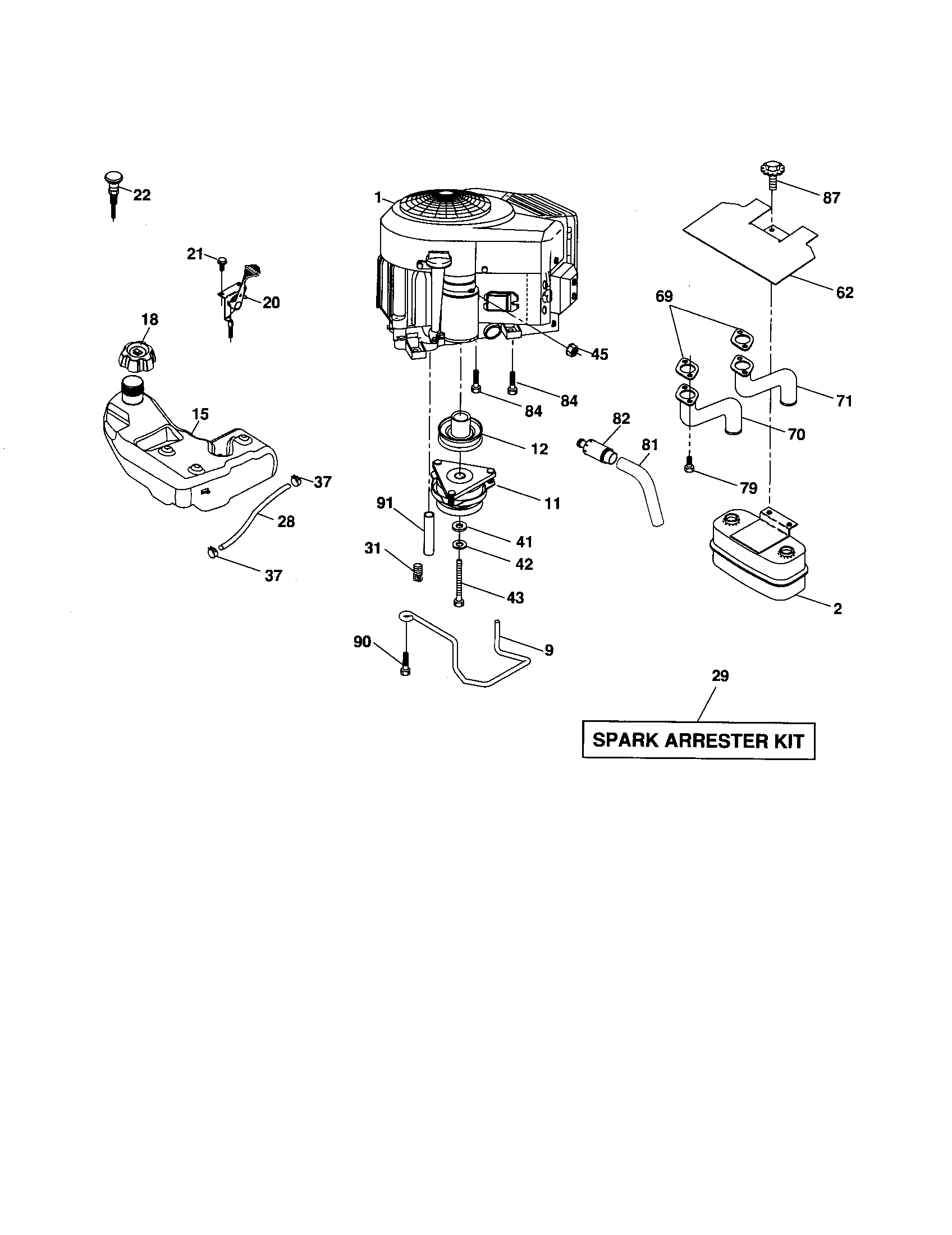 Husqvarna 917279201 engine diagram