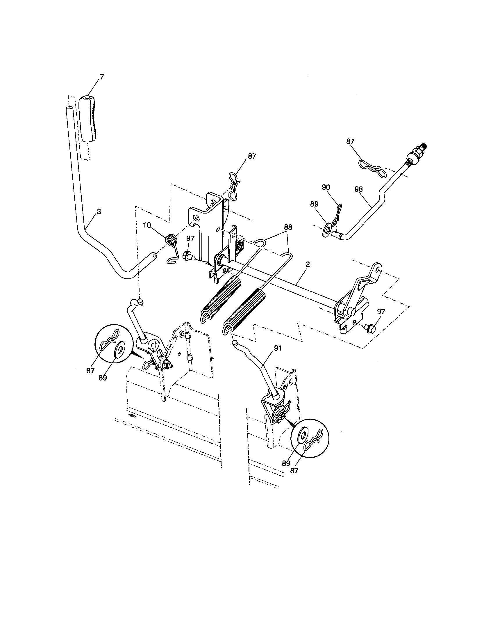 Husqvarna 917279201 mower lift diagram