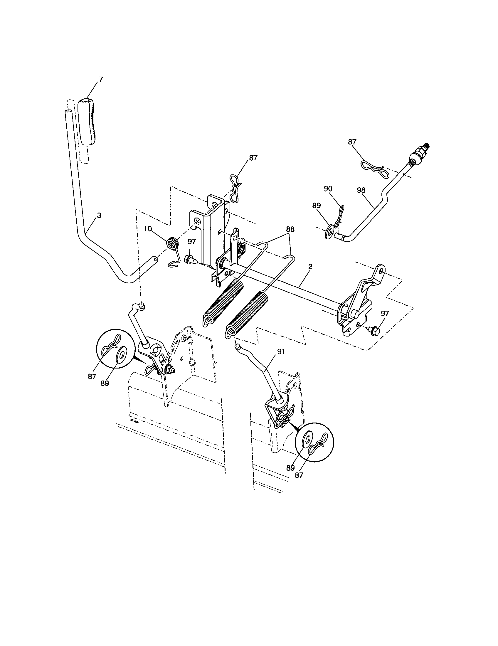 Husqvarna 917279220 mower lift diagram