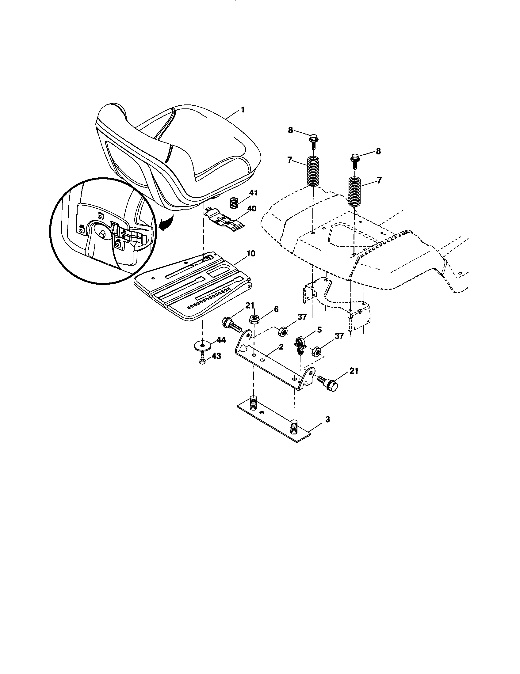 Husqvarna 917279240 seat assembly diagram