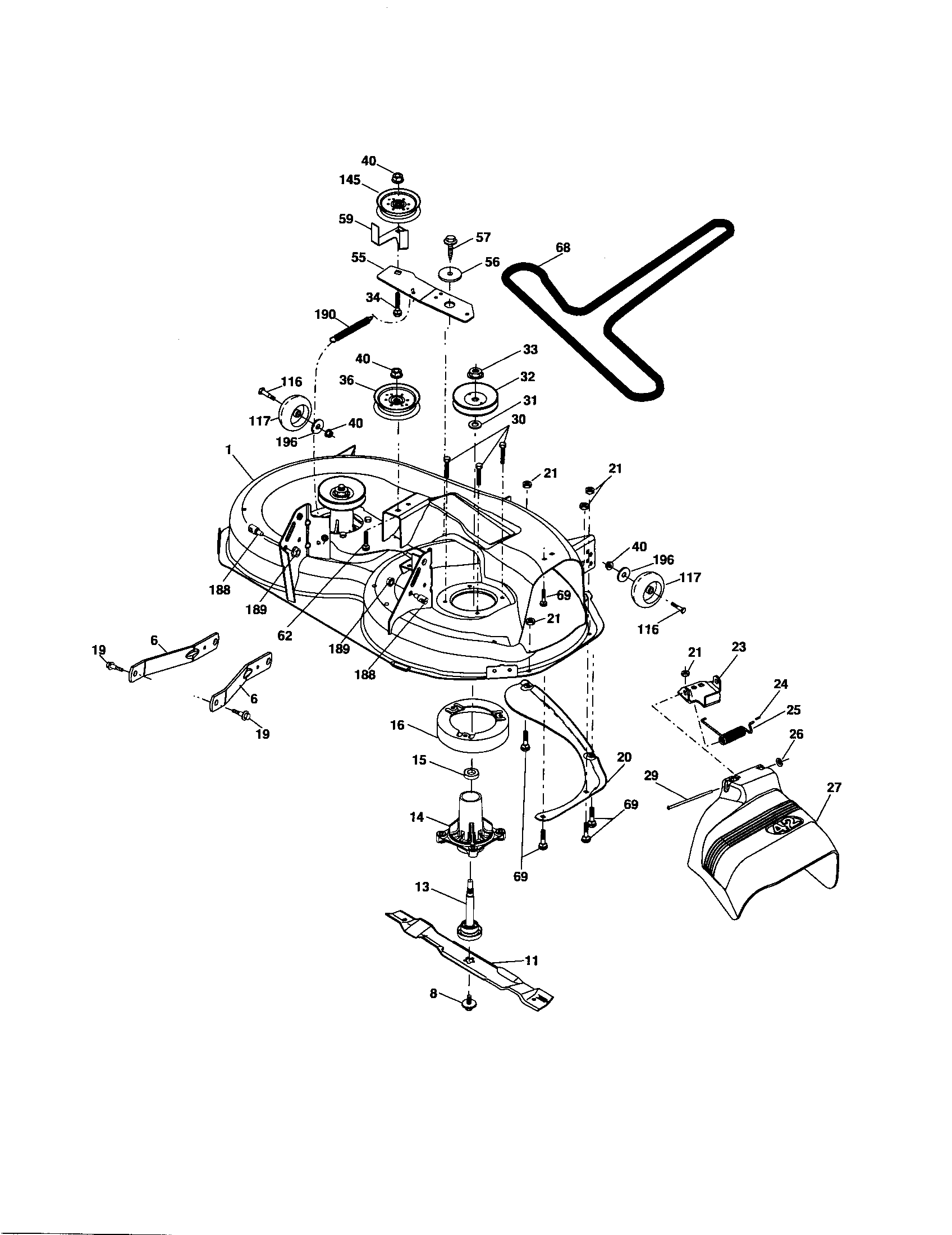 Husqvarna 917279240 mower deck diagram
