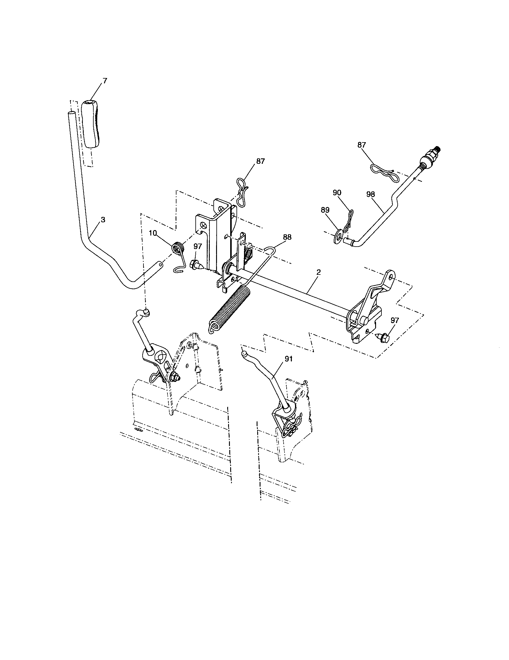 Husqvarna 917279240 mower lift diagram