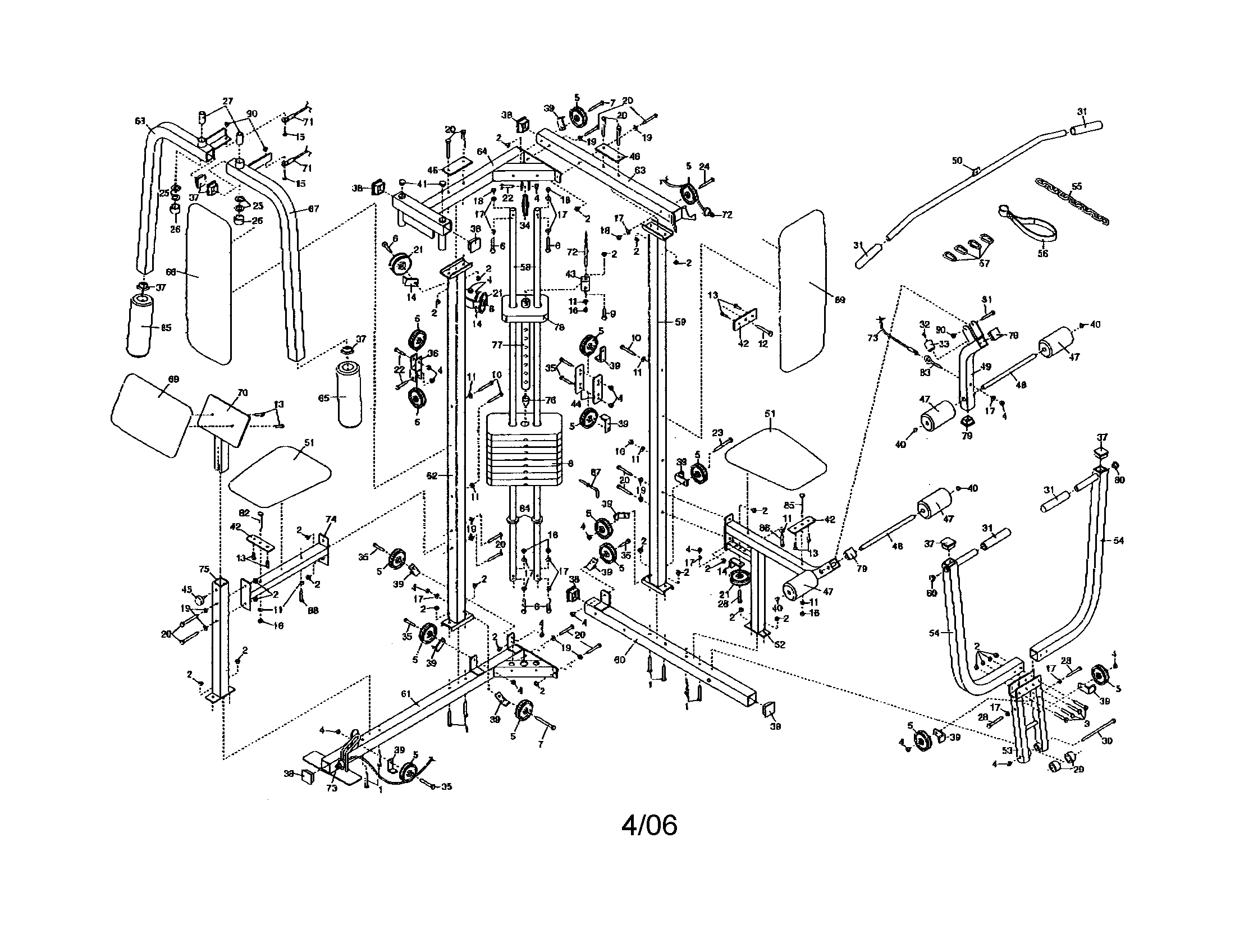 Weider 831159721 weight system diagram