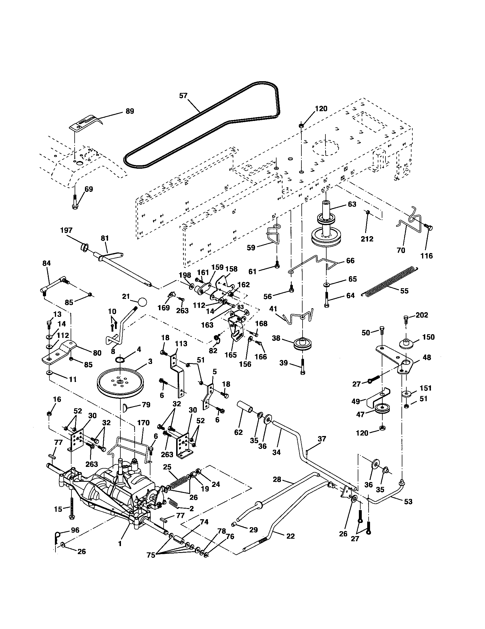 Poulan PO12538LT drive diagram