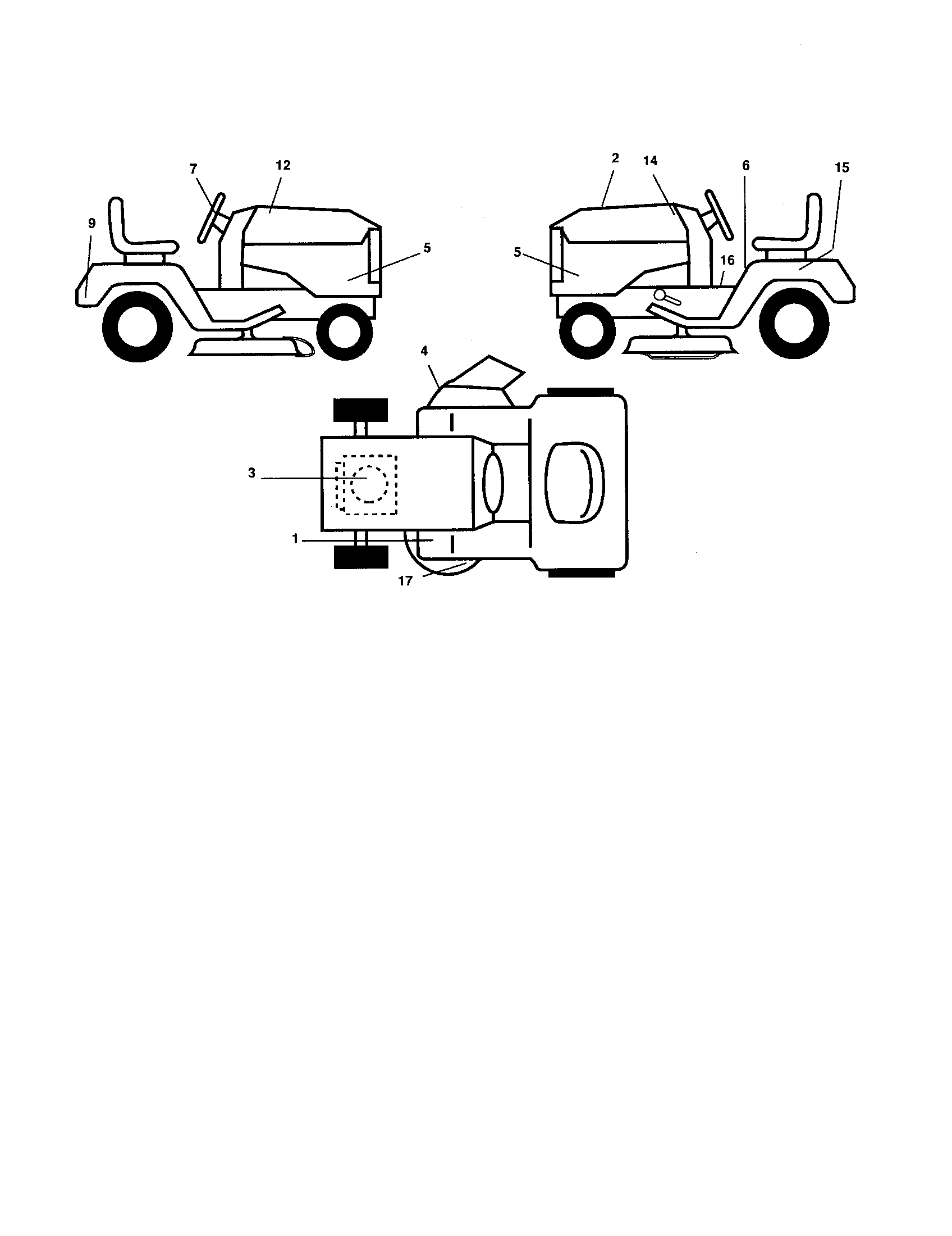 Poulan PO12538LT decals diagram