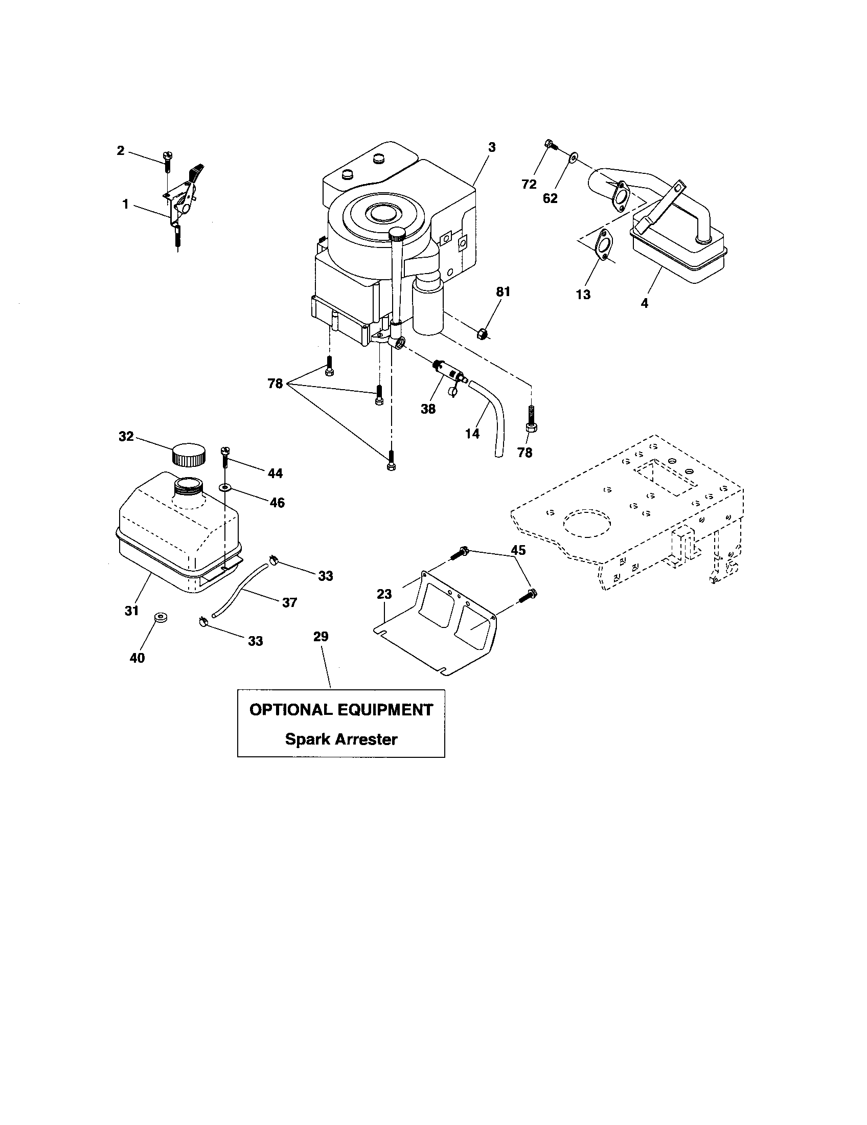 Poulan PO12538LT engine diagram