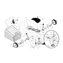 Poulan 96142002100 drive control/gear case/wheels diagram