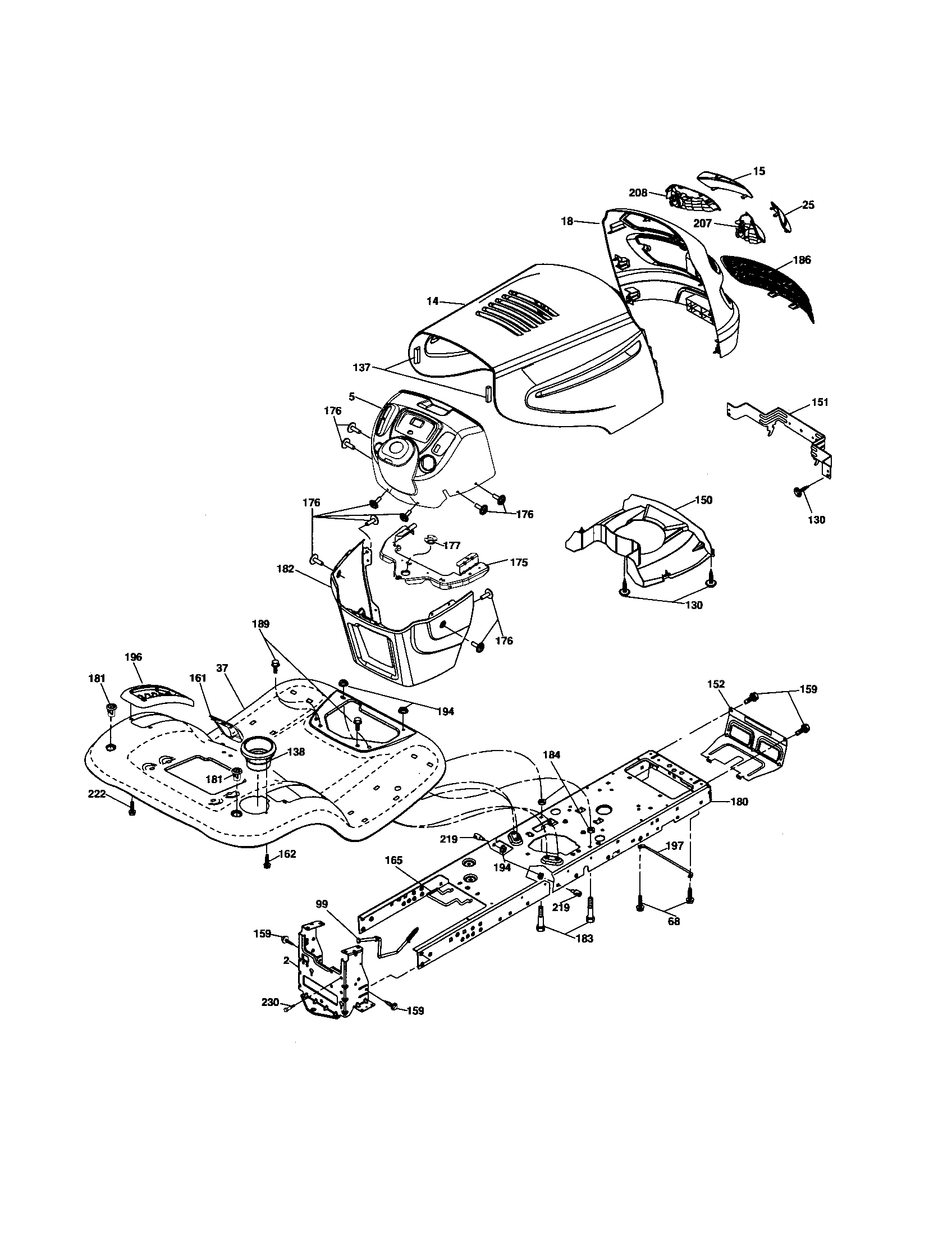 Poulan 96042002601 chassis diagram