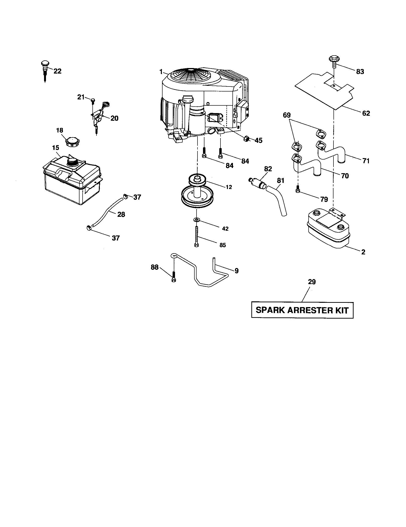 Poulan 96042002601 engine diagram