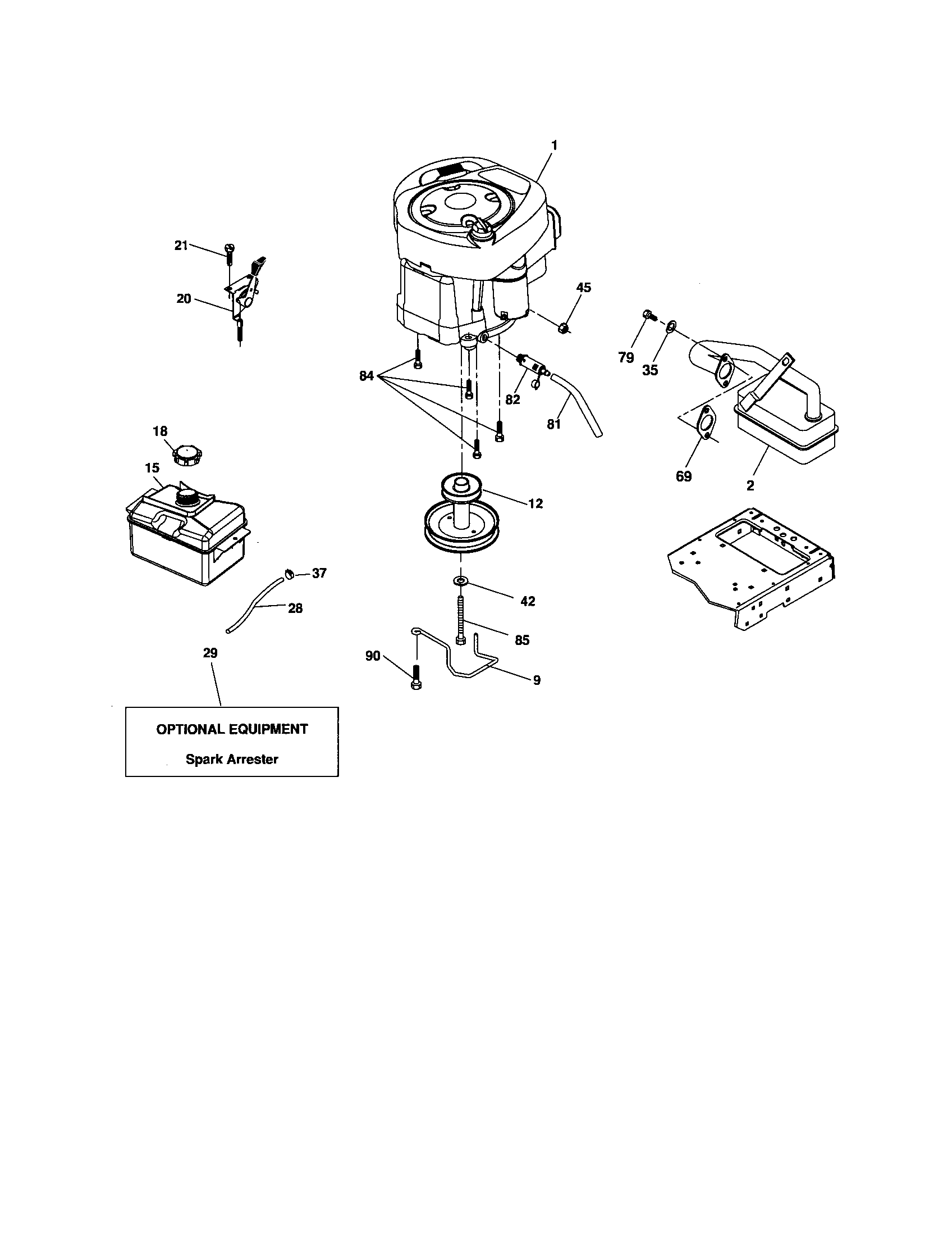 Poulan 96042002600 engine diagram