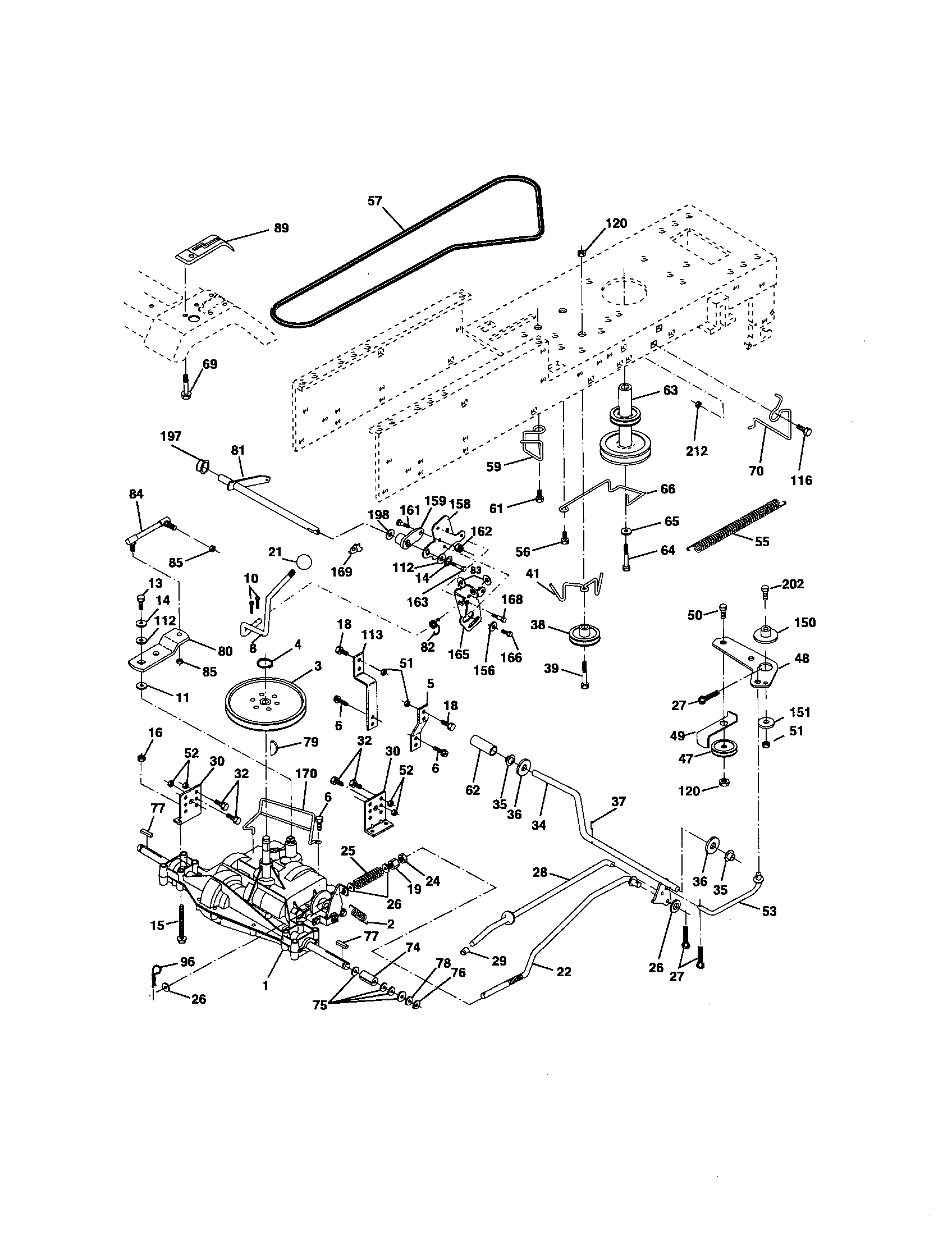 Poulan 96016001300 drive diagram