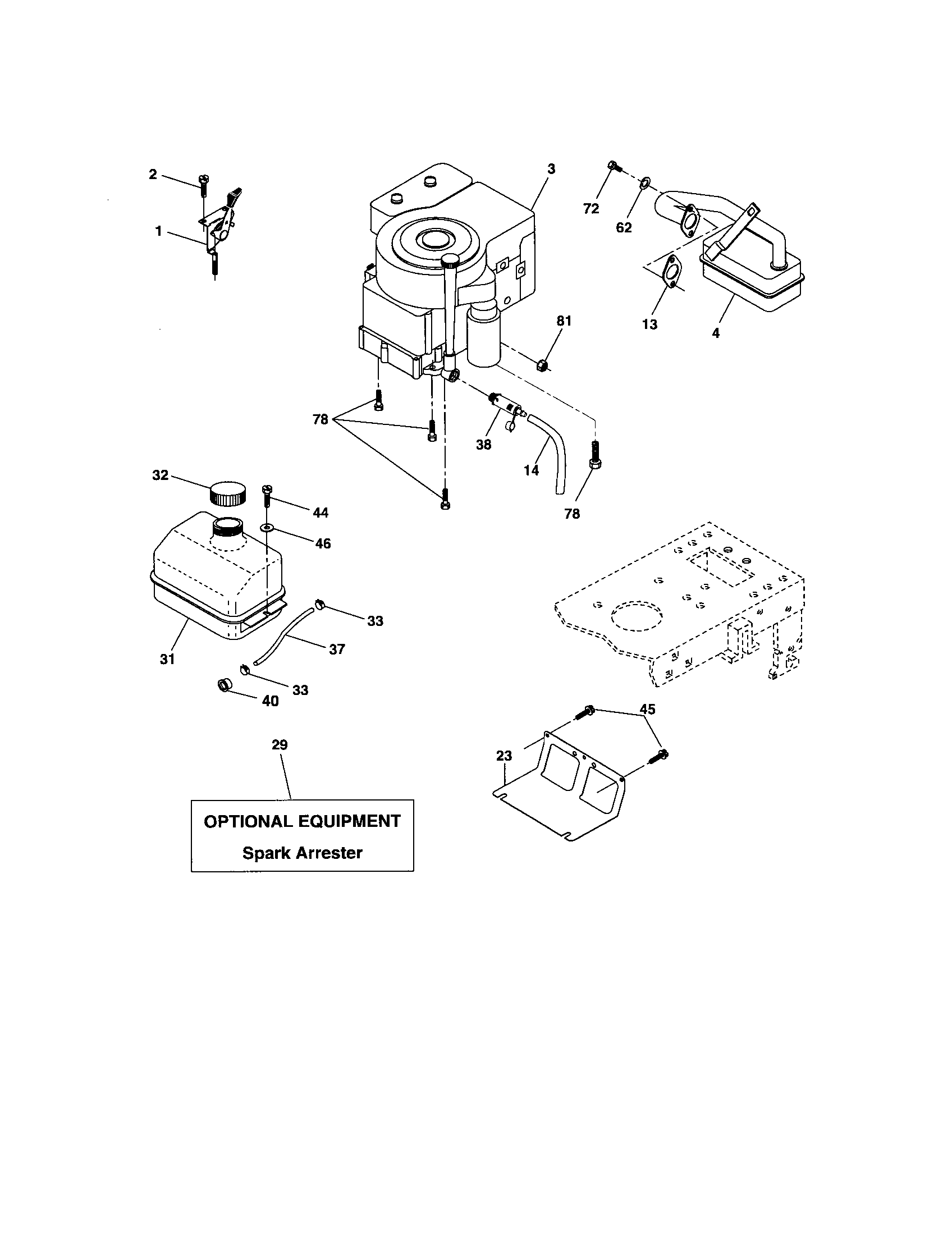 Poulan 96016001300 engine diagram