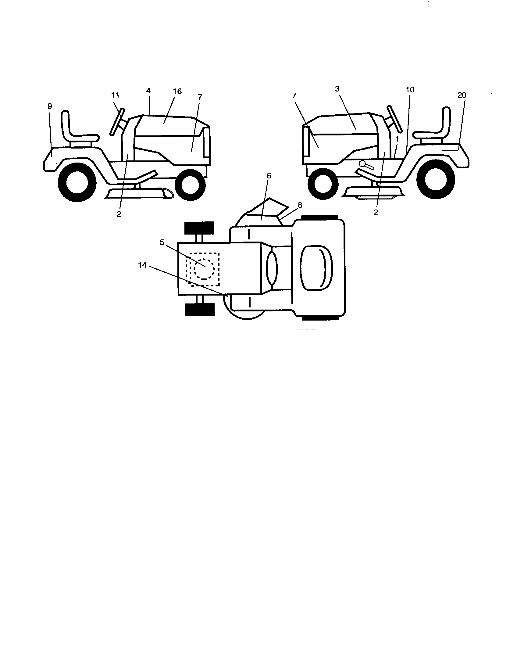 Poulan 96016001300 decals diagram