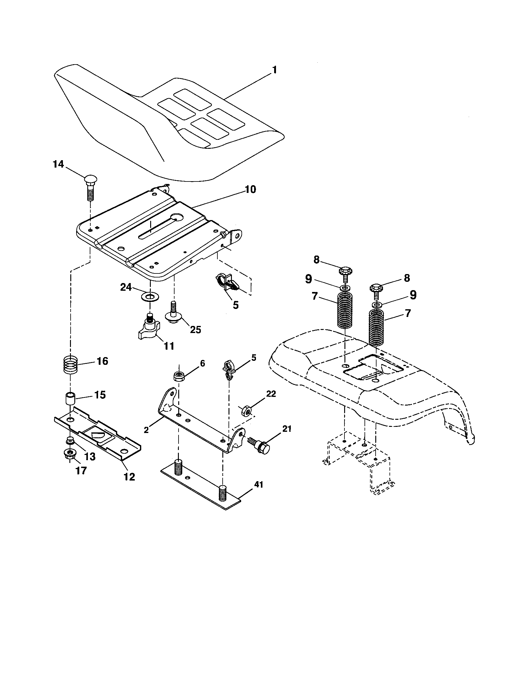 Poulan 96012001200 seat assembly diagram