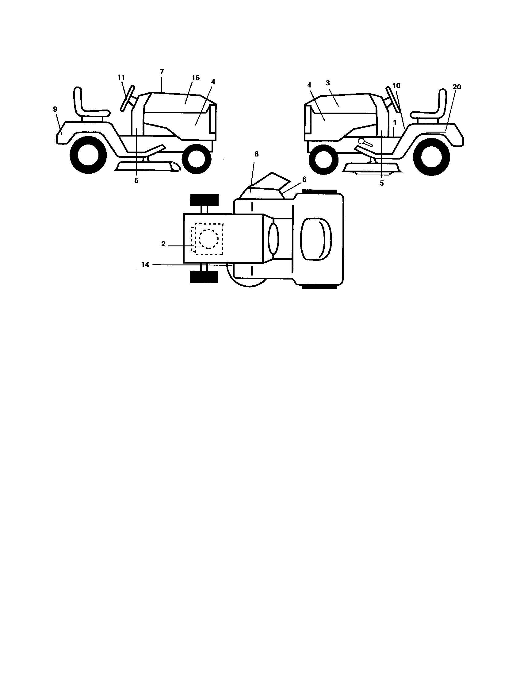 Poulan 96012001200 decals diagram