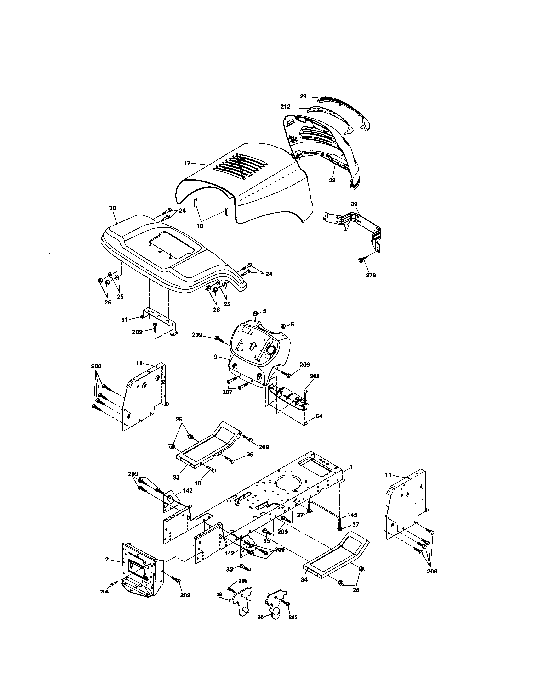 Poulan 96012004400 chassis diagram