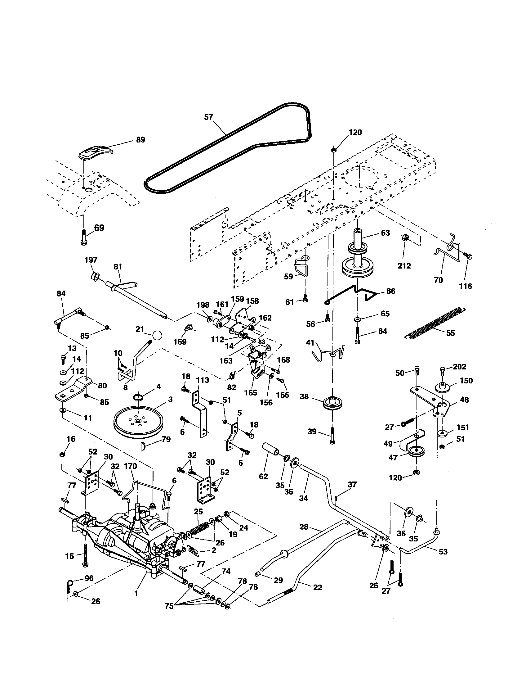 Poulan 96012004400 drive diagram