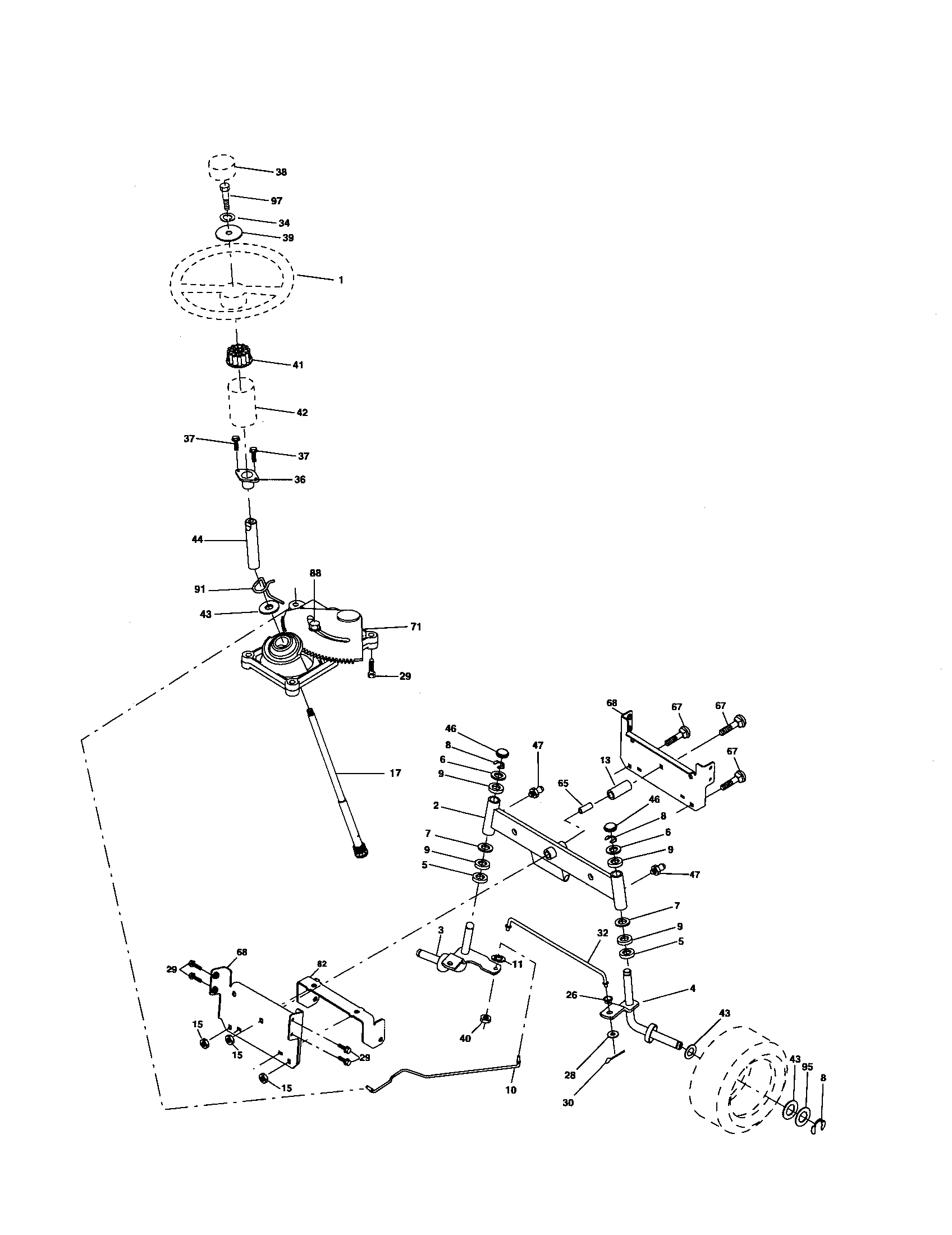 Poulan 96012004400 steering diagram