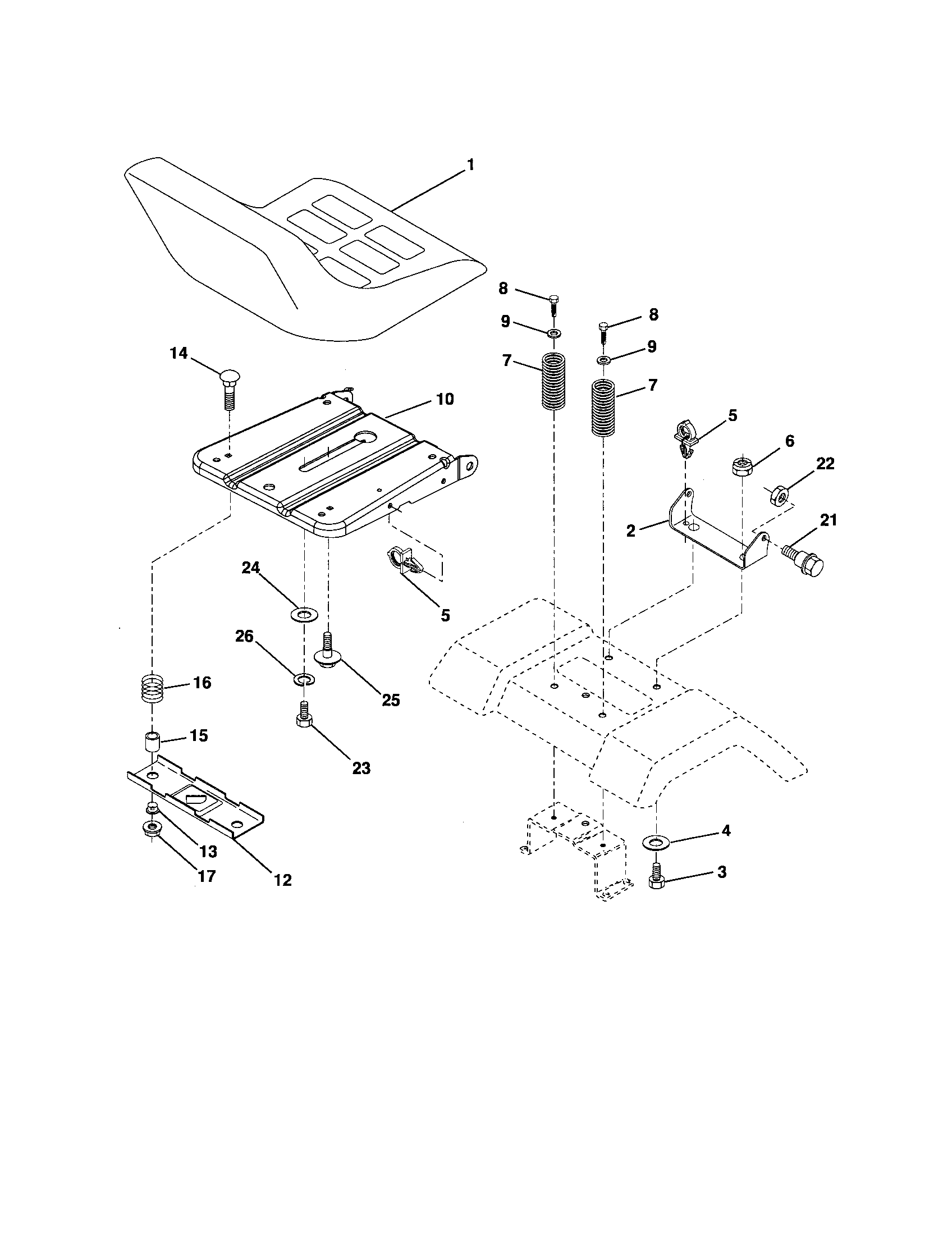 Poulan 96012004400 seat diagram