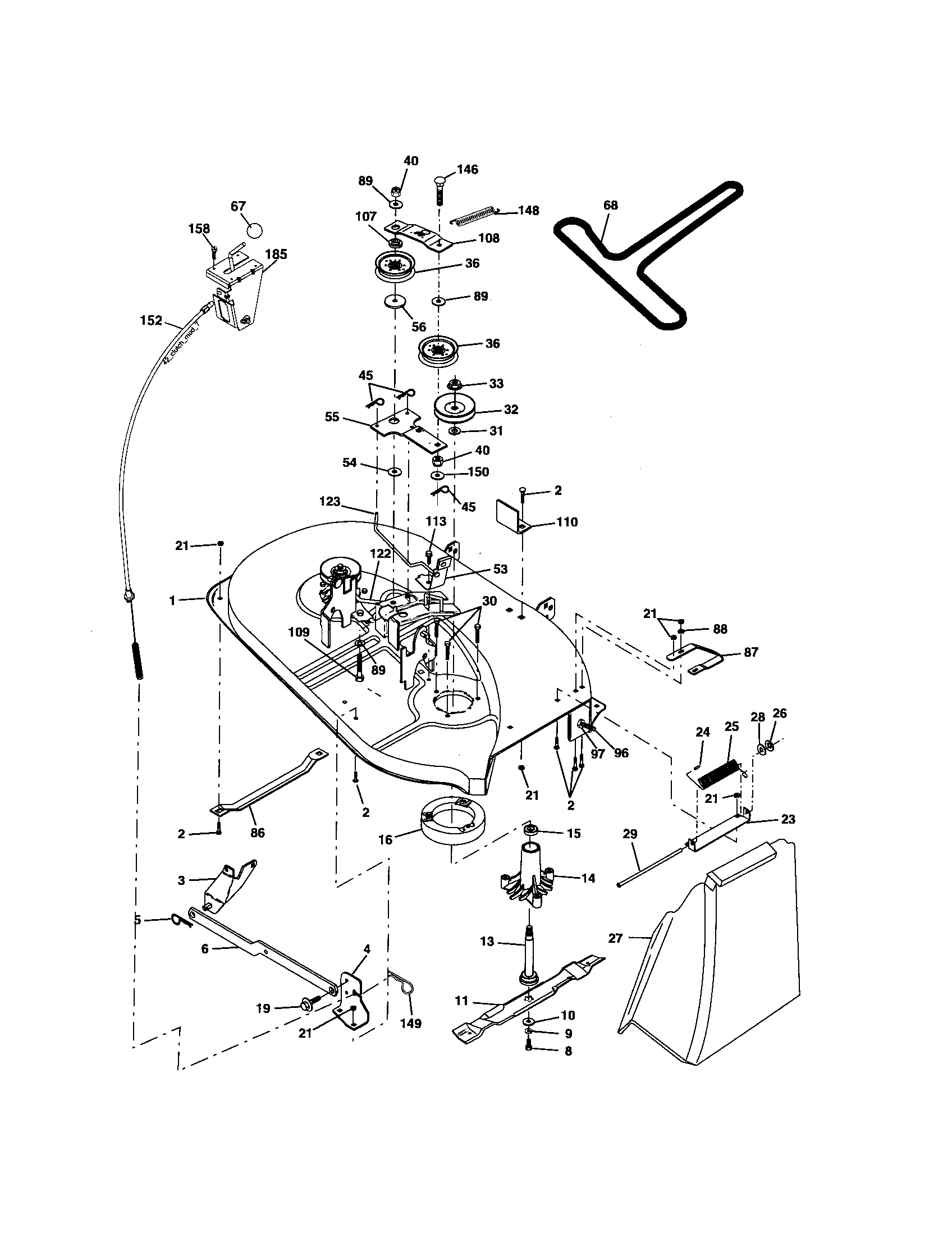 Poulan 96012004400 mower deck diagram