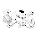 Poulan 96142002701 drive control/gear case/wheels diagram
