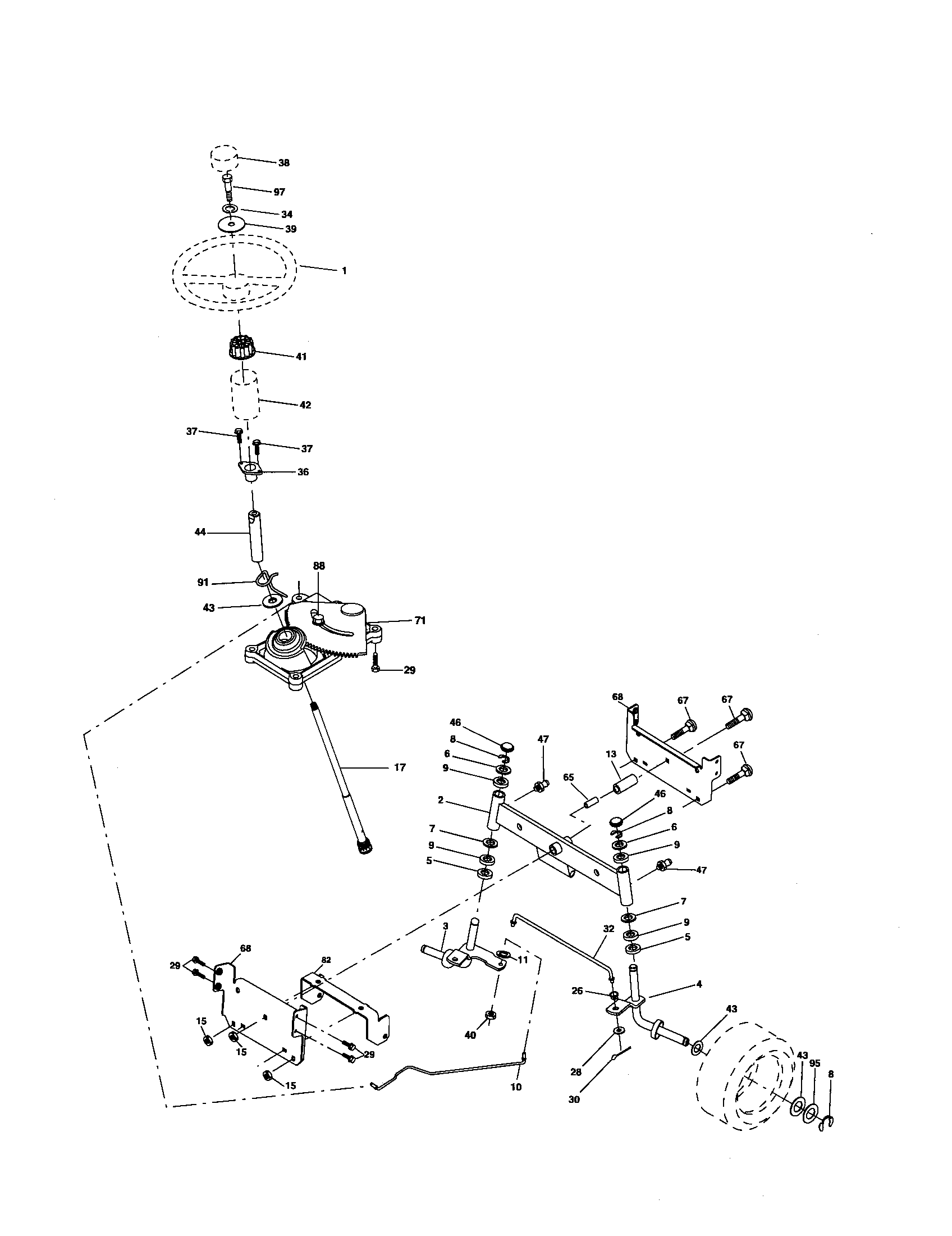 Poulan 96012004500 steering diagram