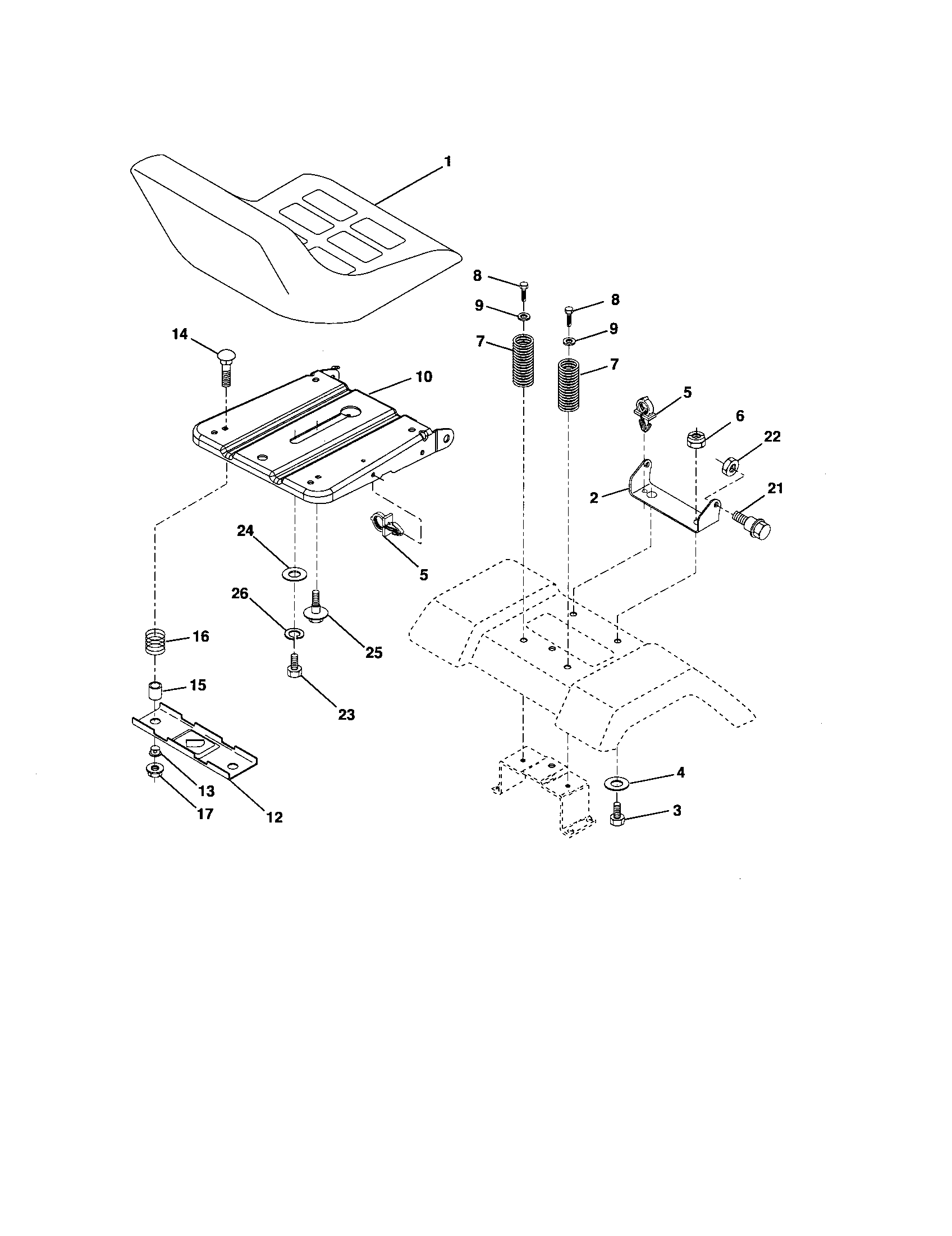 Poulan 96012004500 seat diagram