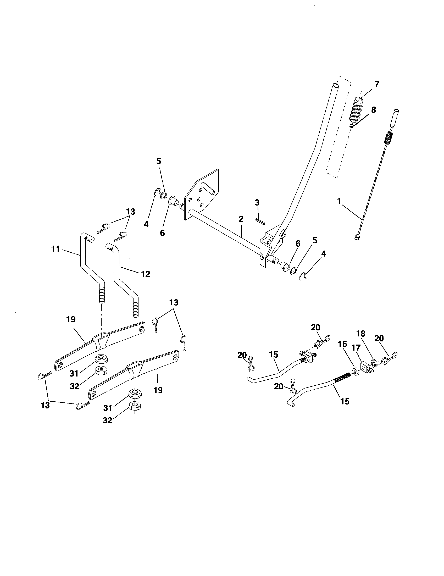 Poulan 96012004500 mower lift diagram
