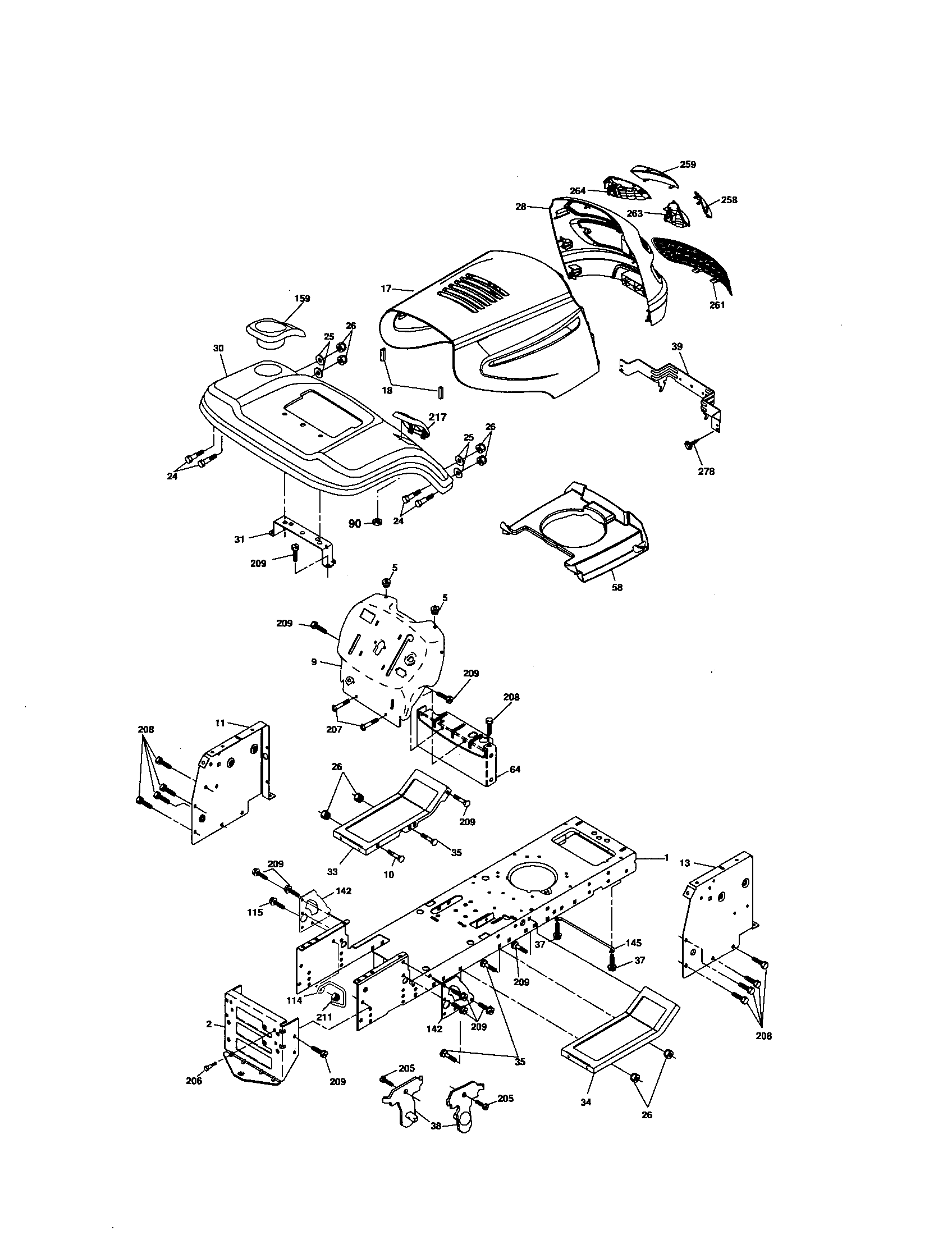 Poulan 96012004600 chassis and enclosures diagram