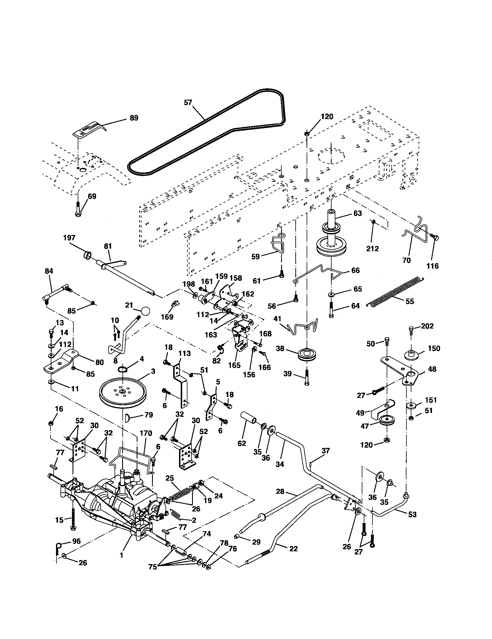 Poulan 96012004600 drive diagram