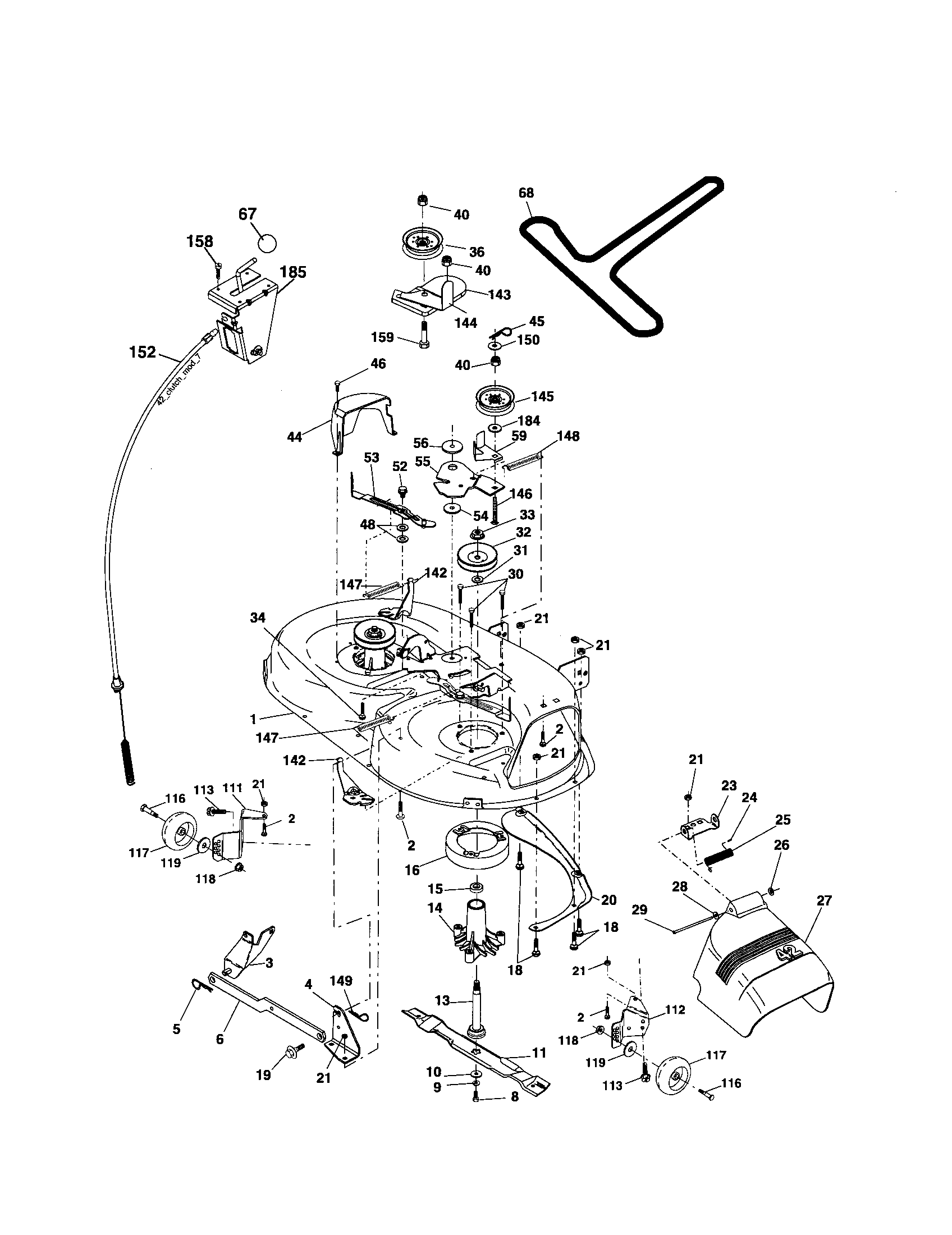 Poulan 96012004600 mower deck diagram