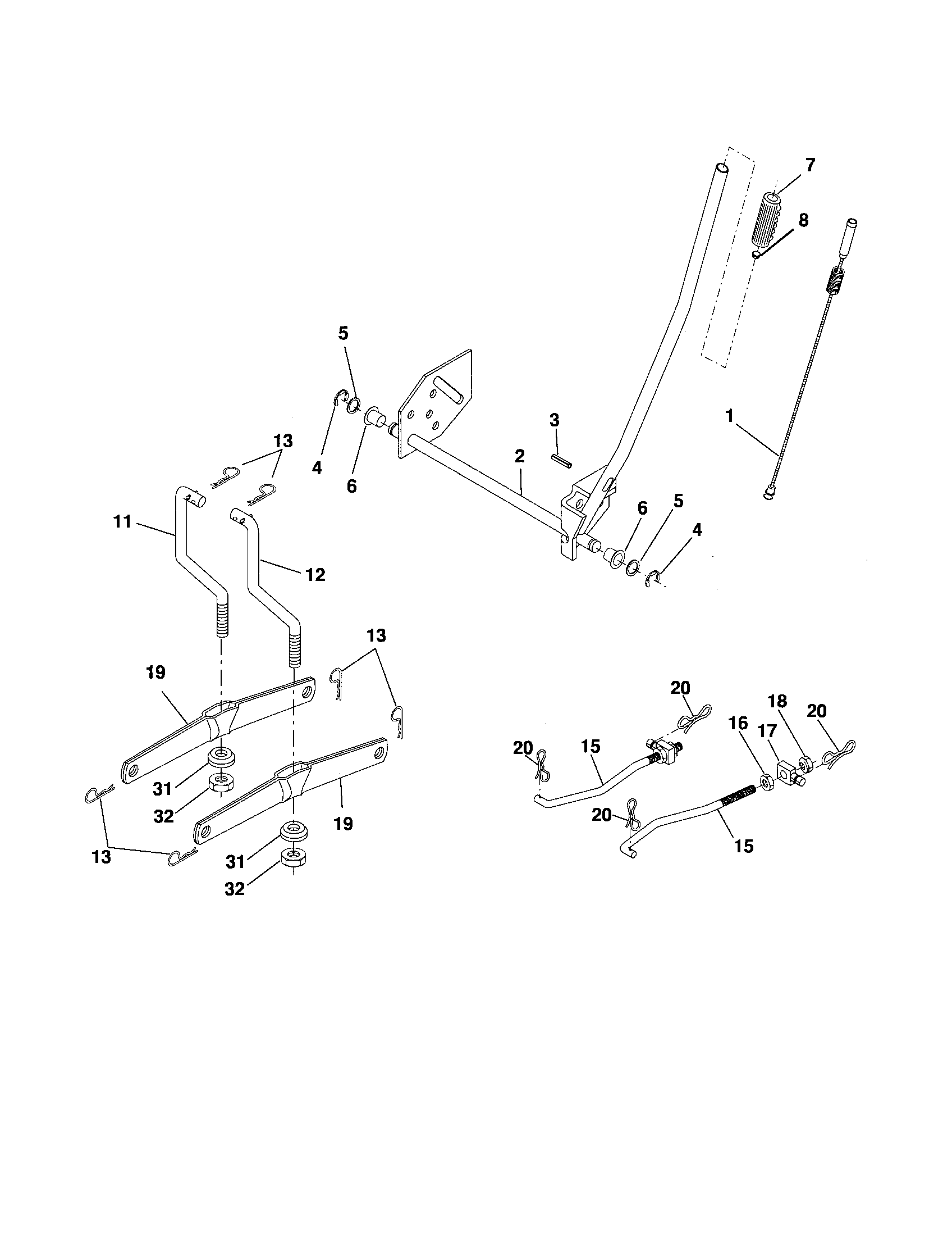 Poulan 96012004600 mower lift diagram