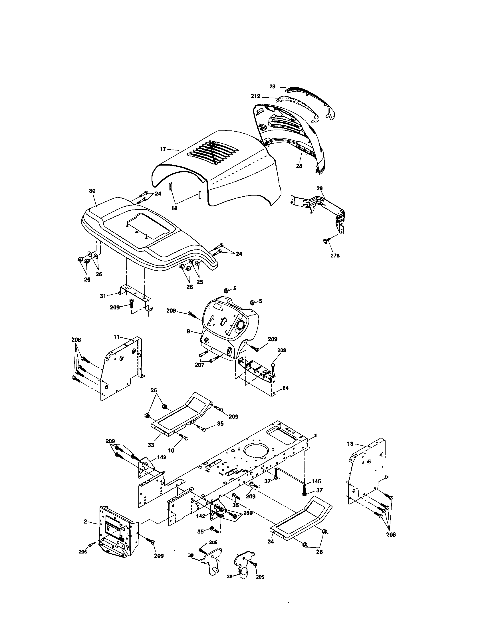 Poulan 96012005300 chassis diagram