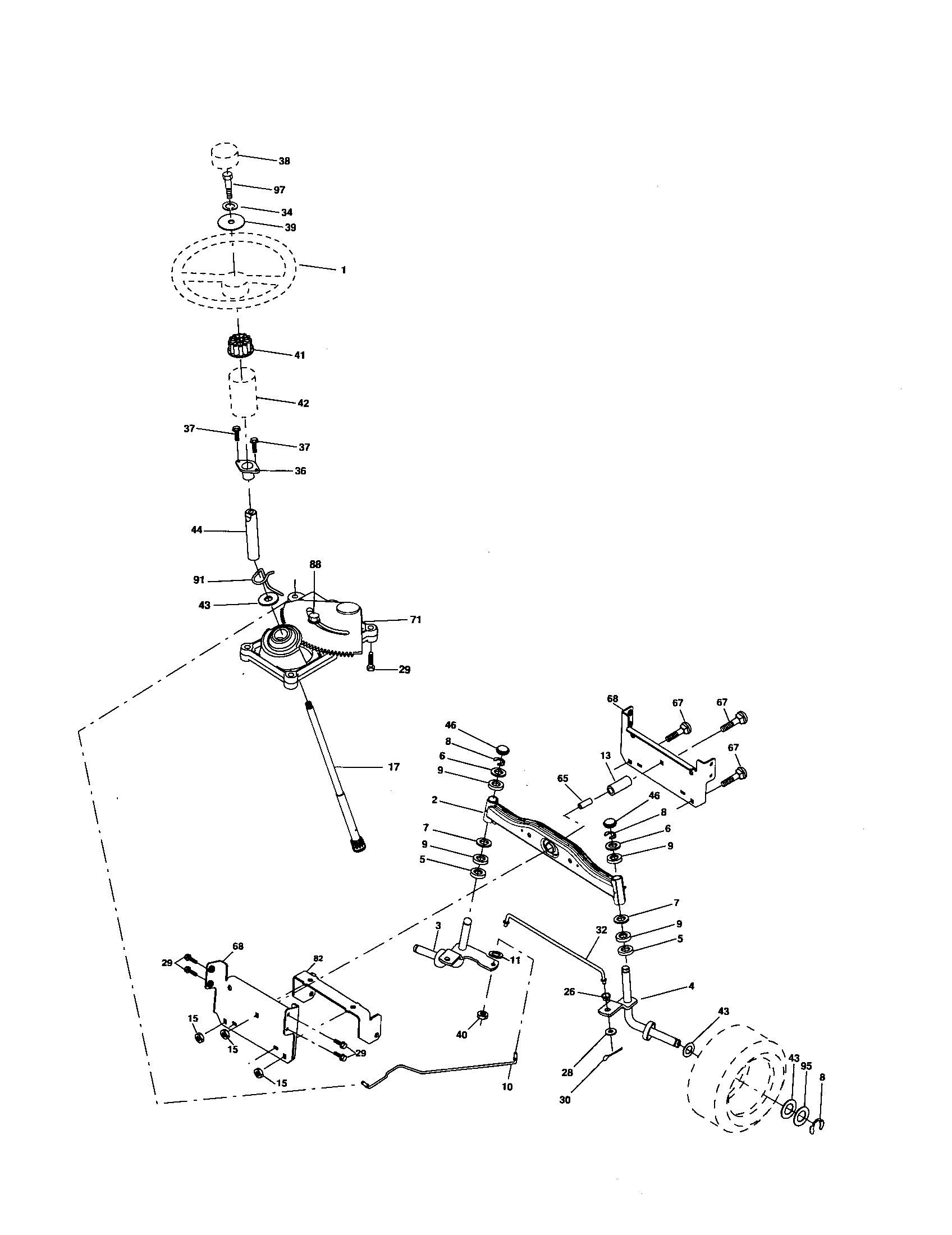 Poulan 96012005300 steering diagram