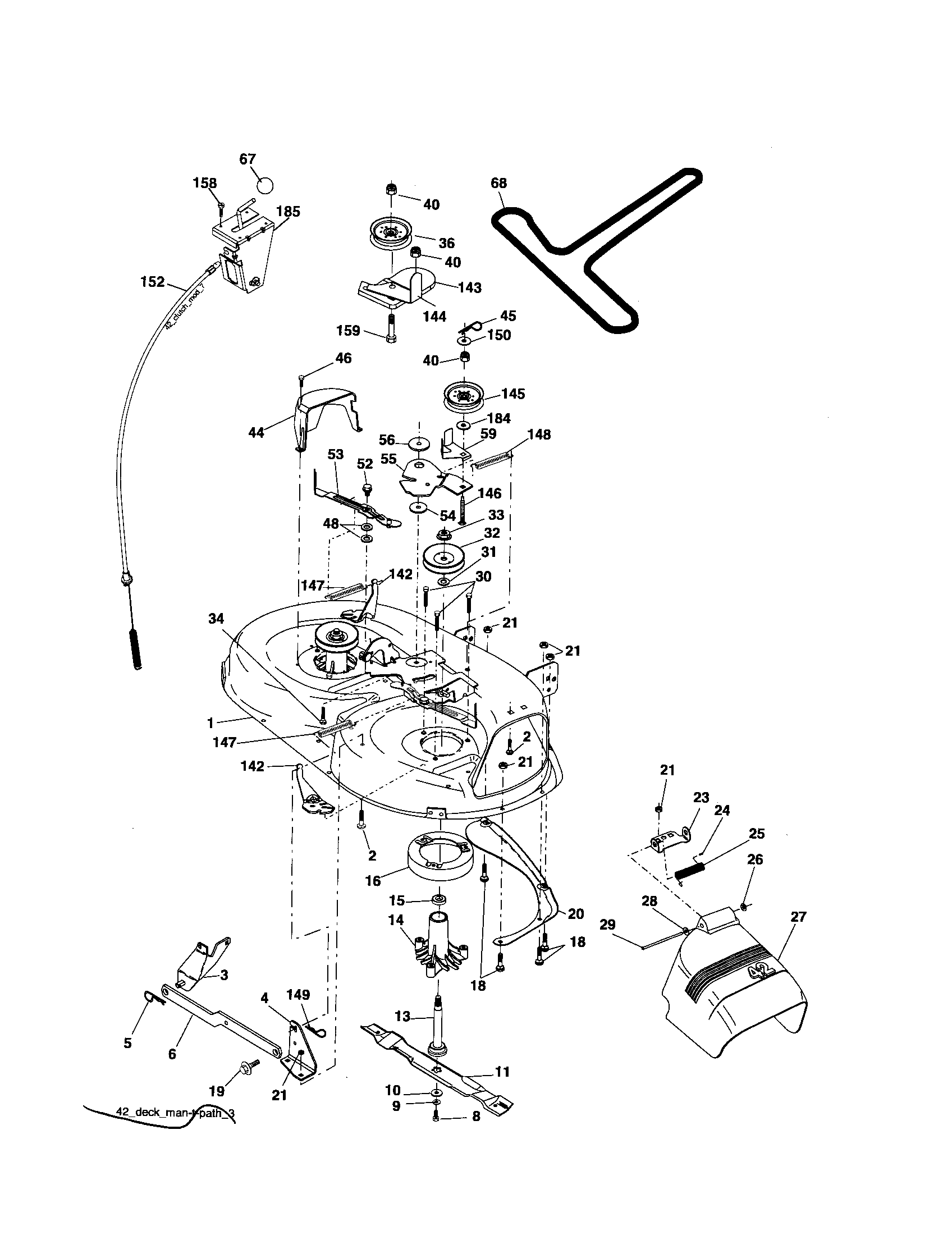 Poulan 96012005300 mower deck diagram