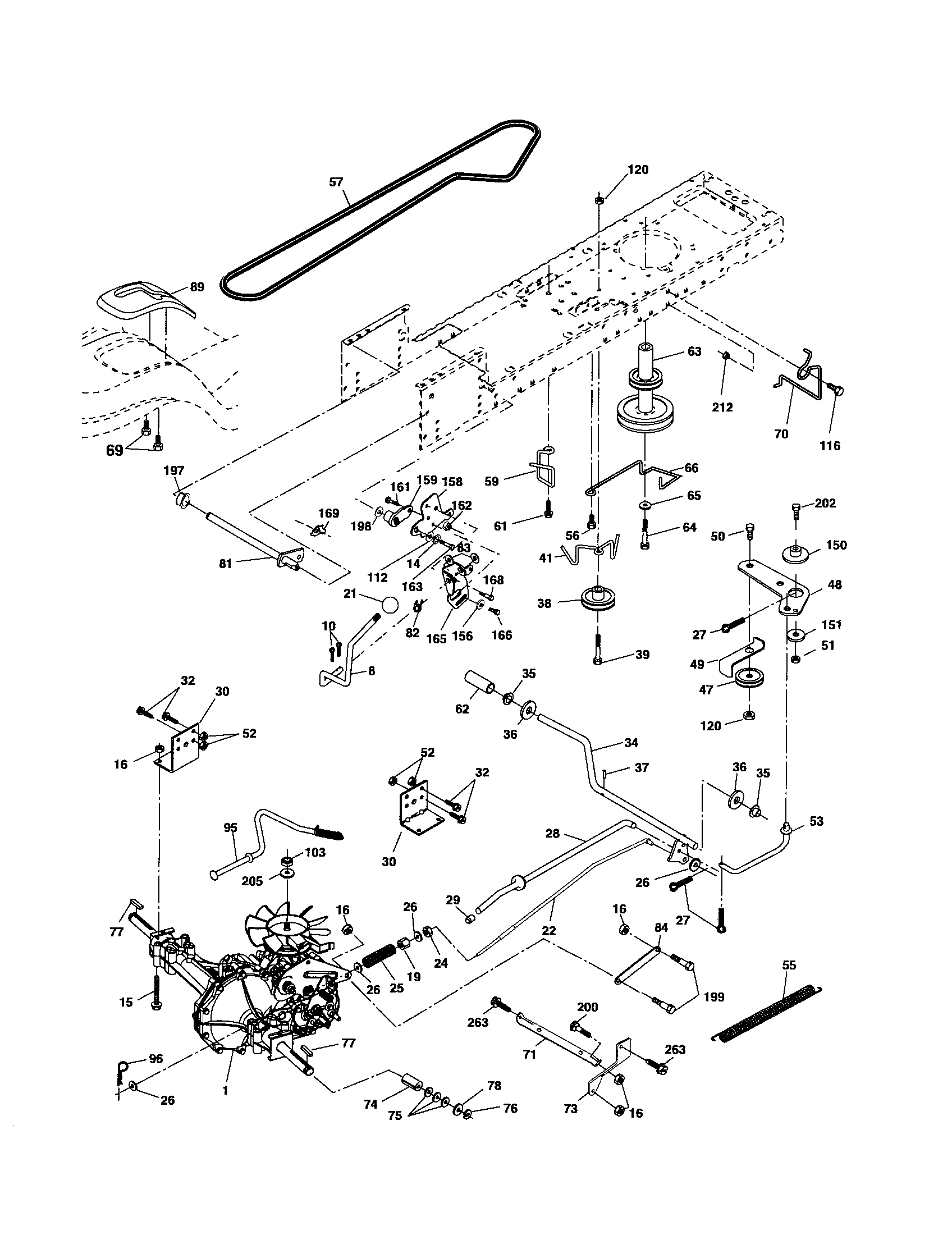 Poulan 96012004700 drive diagram