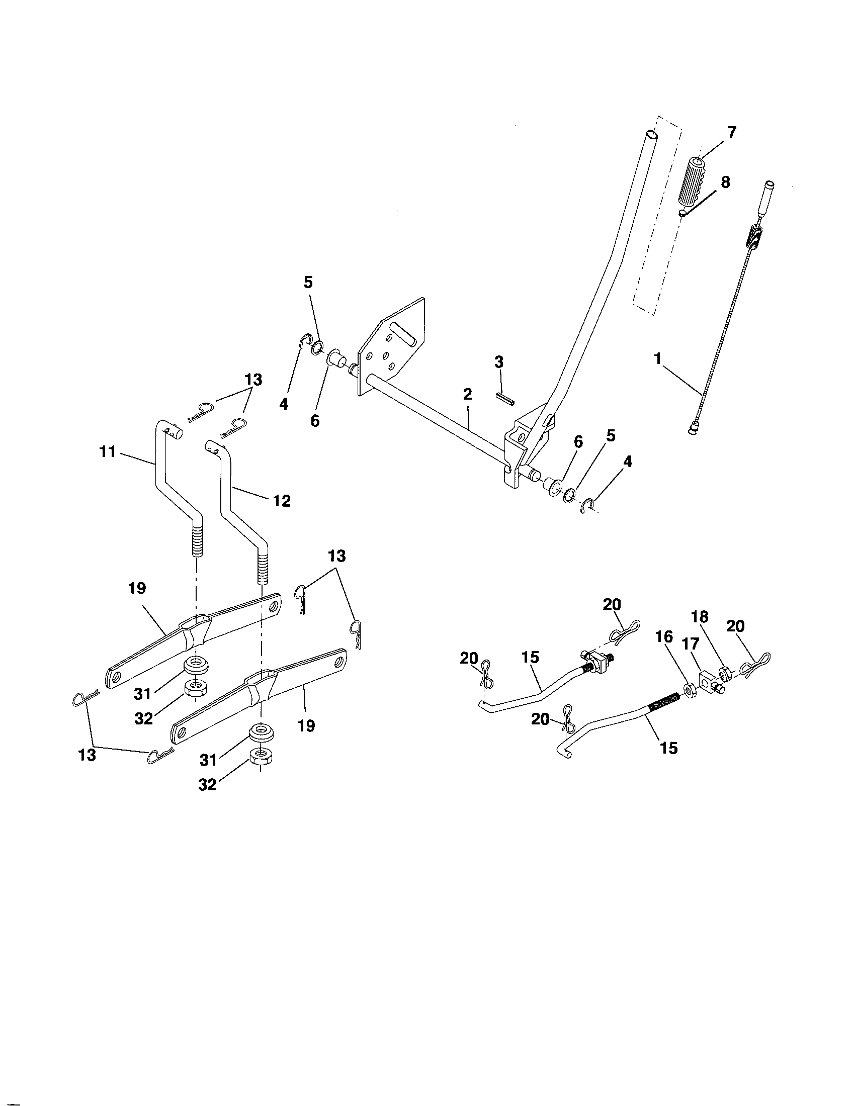 Poulan 96012004700 mower lift diagram