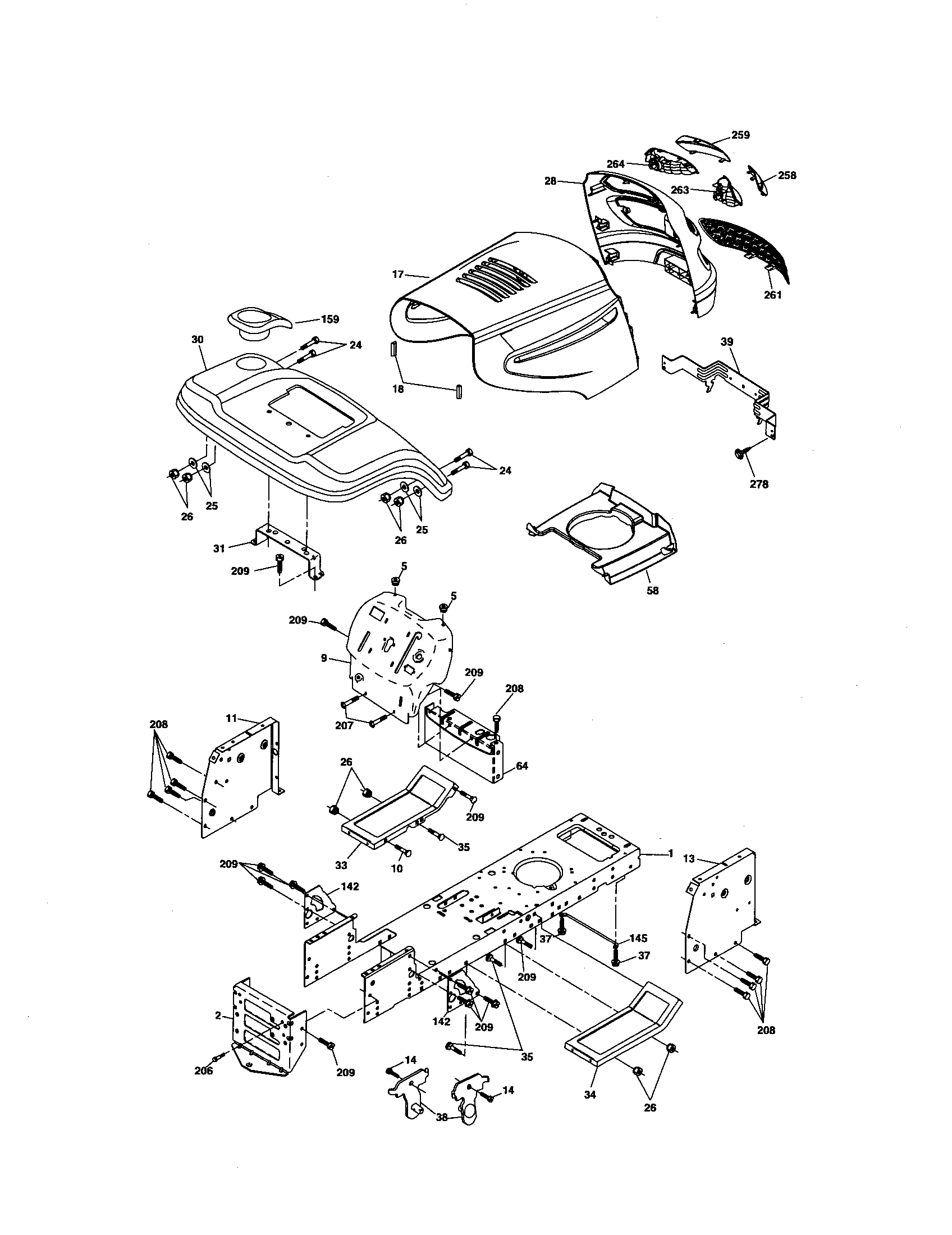 Poulan 96012004701 chassis diagram