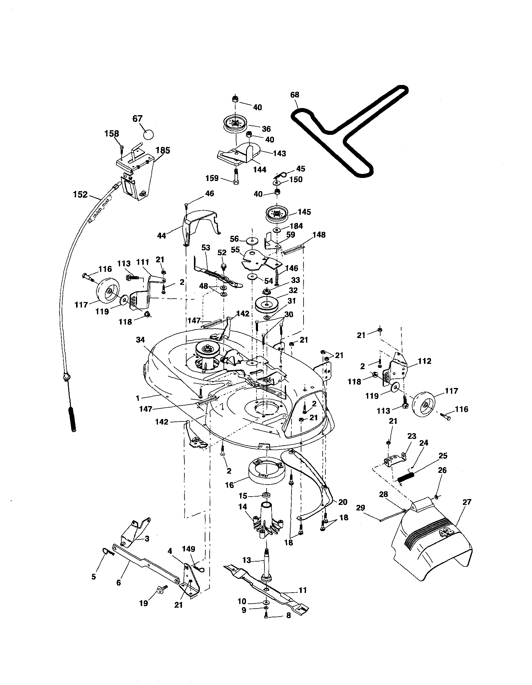 Poulan 96012004701 mower deck diagram