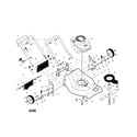 Poulan 96146000200 engine/housing/handle diagram