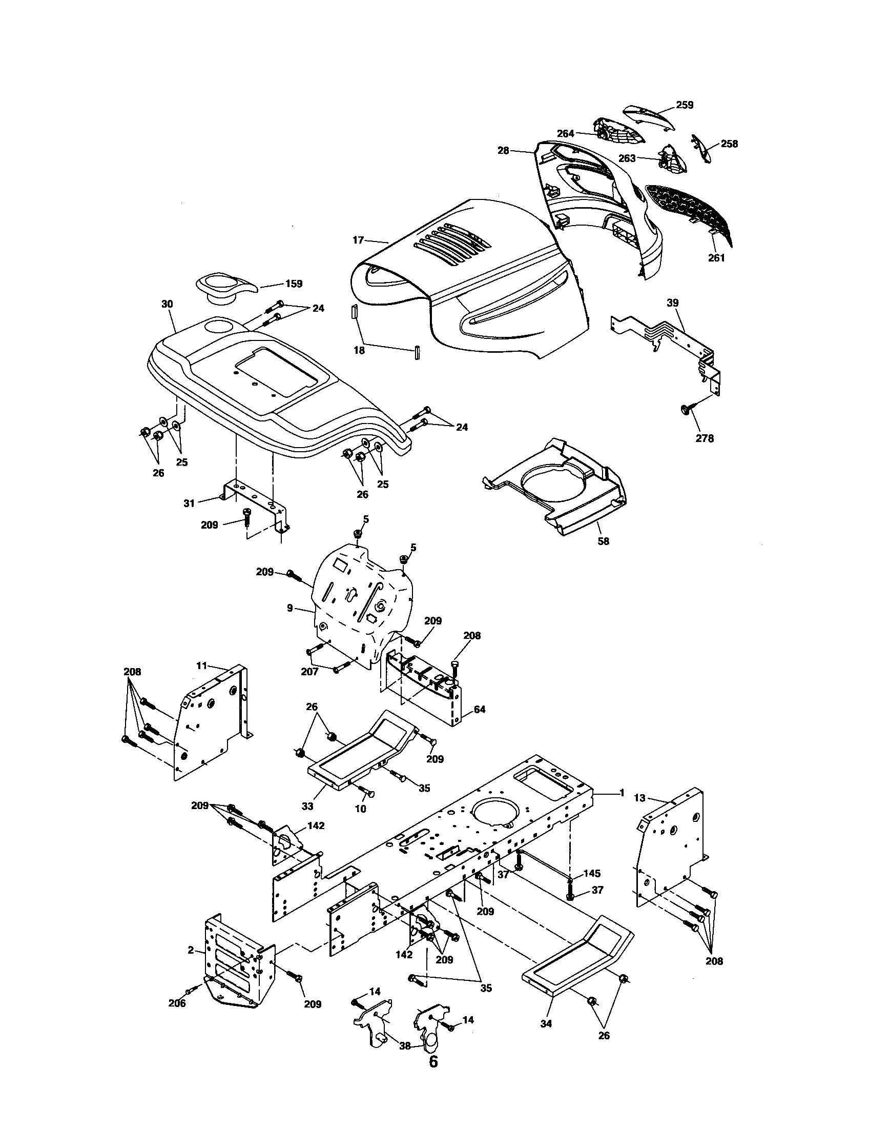 Poulan 96012006200 chassis diagram