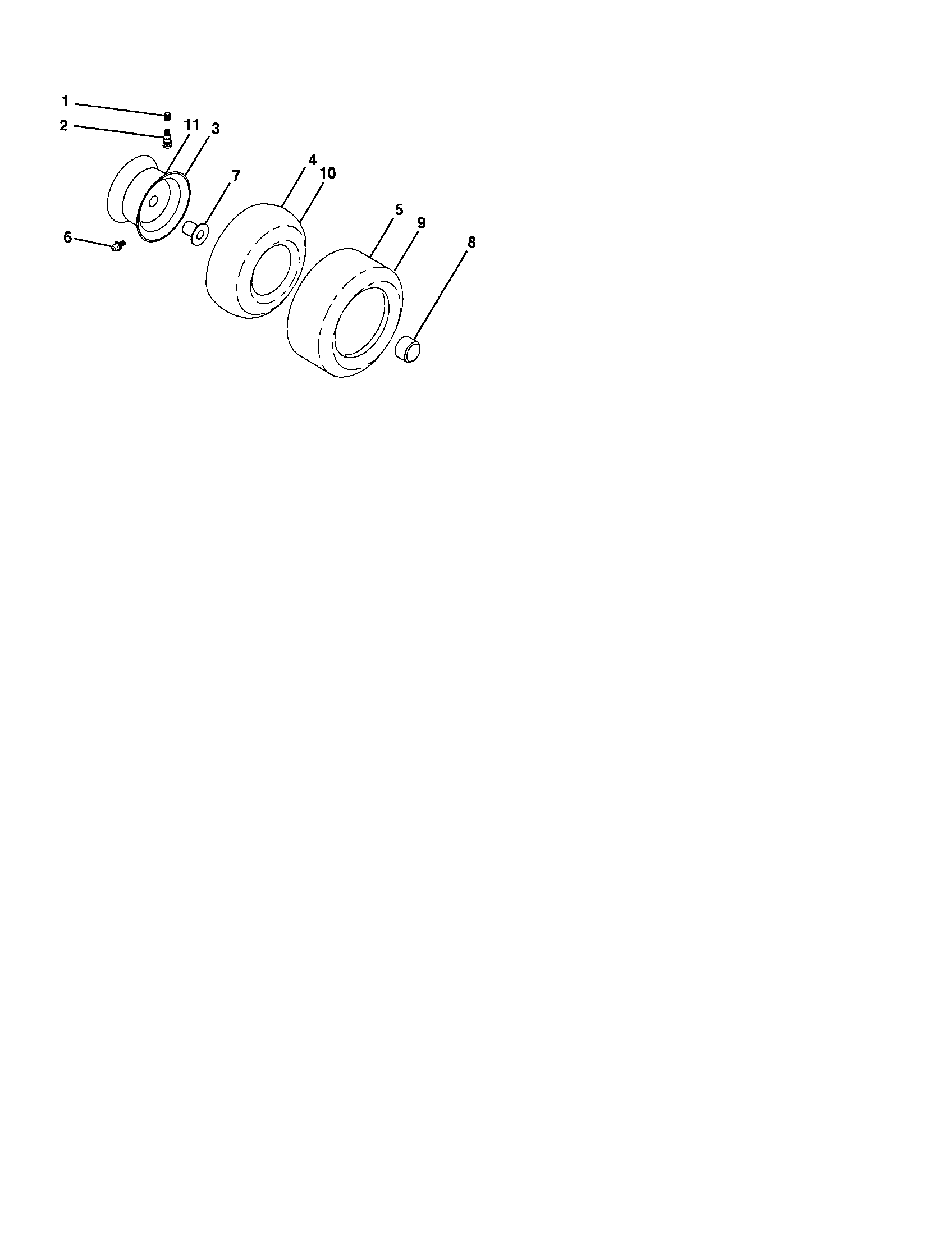 Poulan PB19H42YT wheels and tires diagram