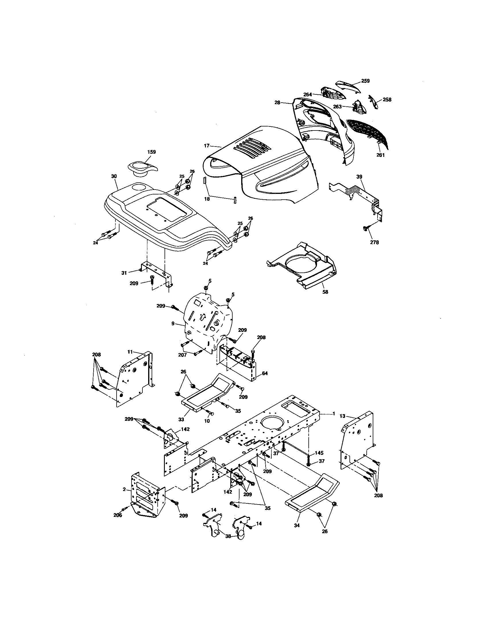Poulan 96042000801 chassis diagram