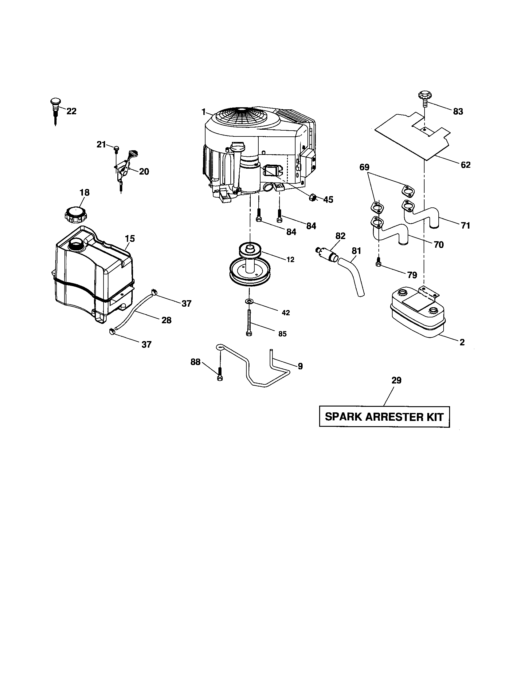 Poulan 96042000801 engine diagram