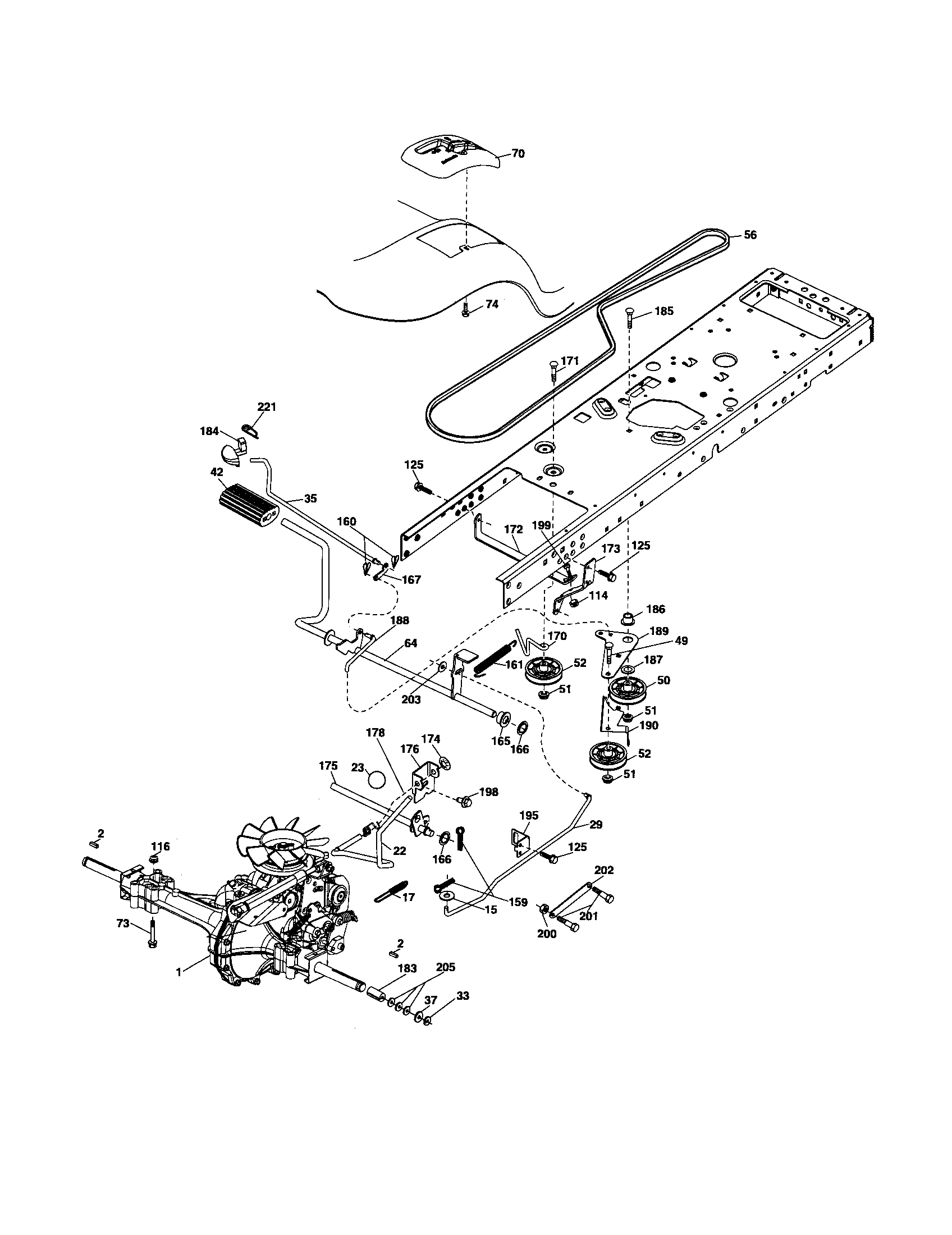 Poulan 96042002700 drive diagram