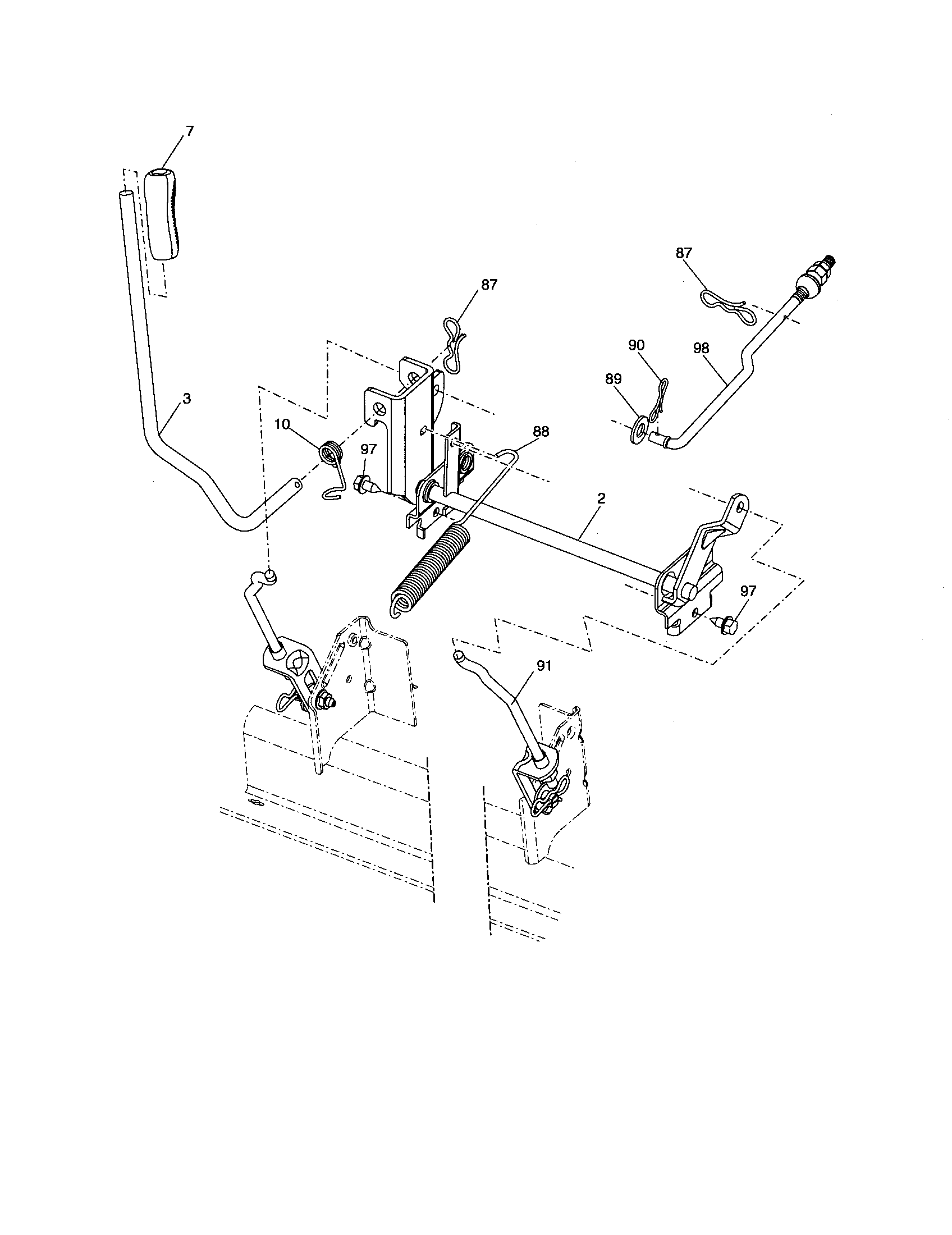 Poulan 96042002700 mower lift diagram