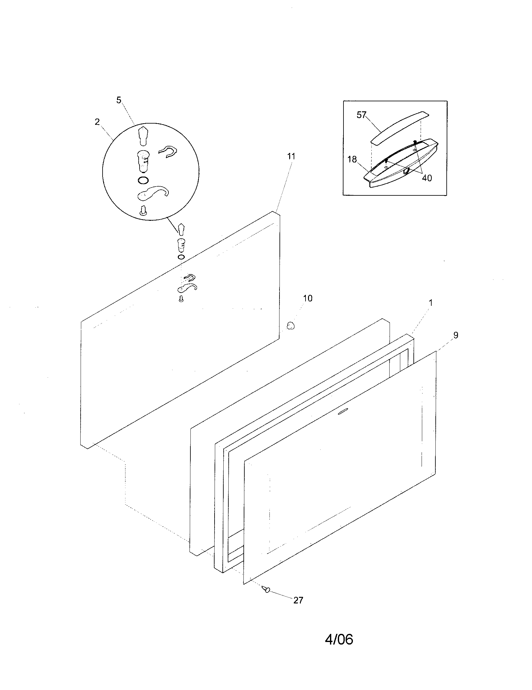 Kenmore 25316512100 door diagram