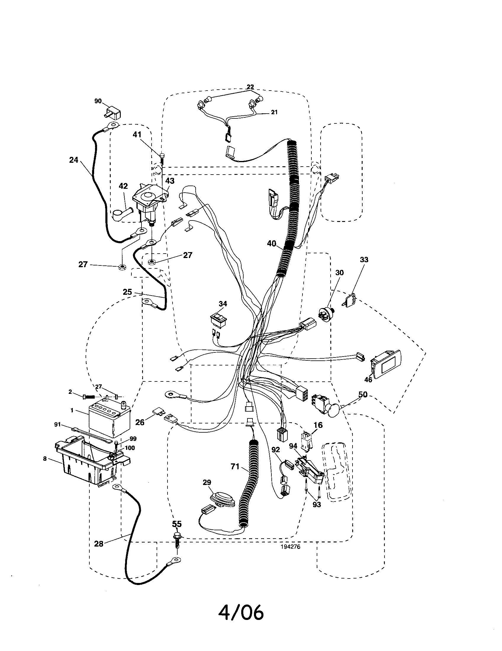 Poulan 96042001000 electrical diagram