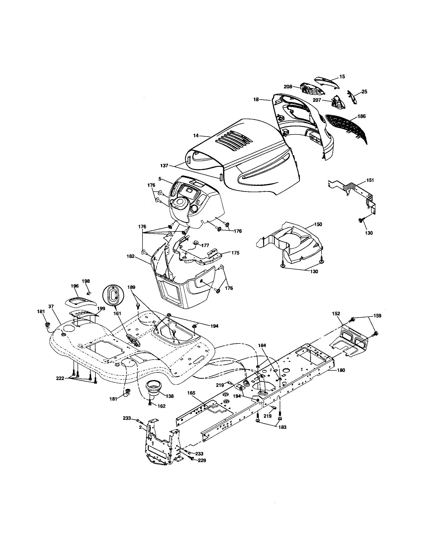 Poulan 96042001000 chassis diagram
